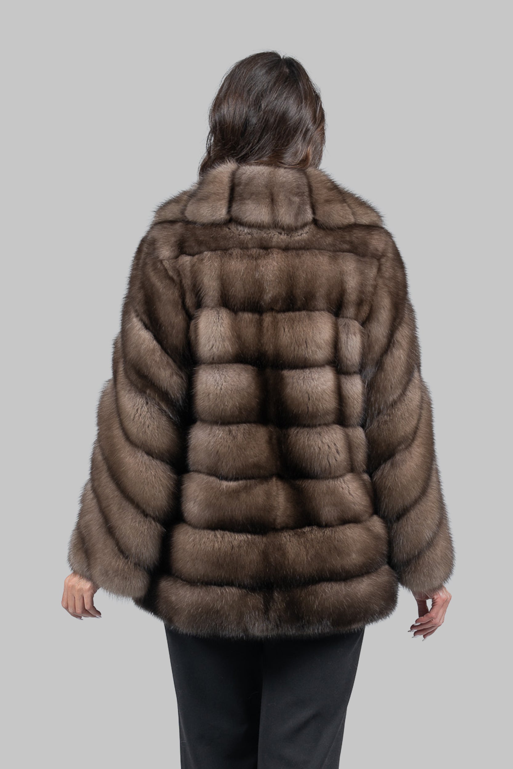 Platino Sable with Shawl Collar Coat