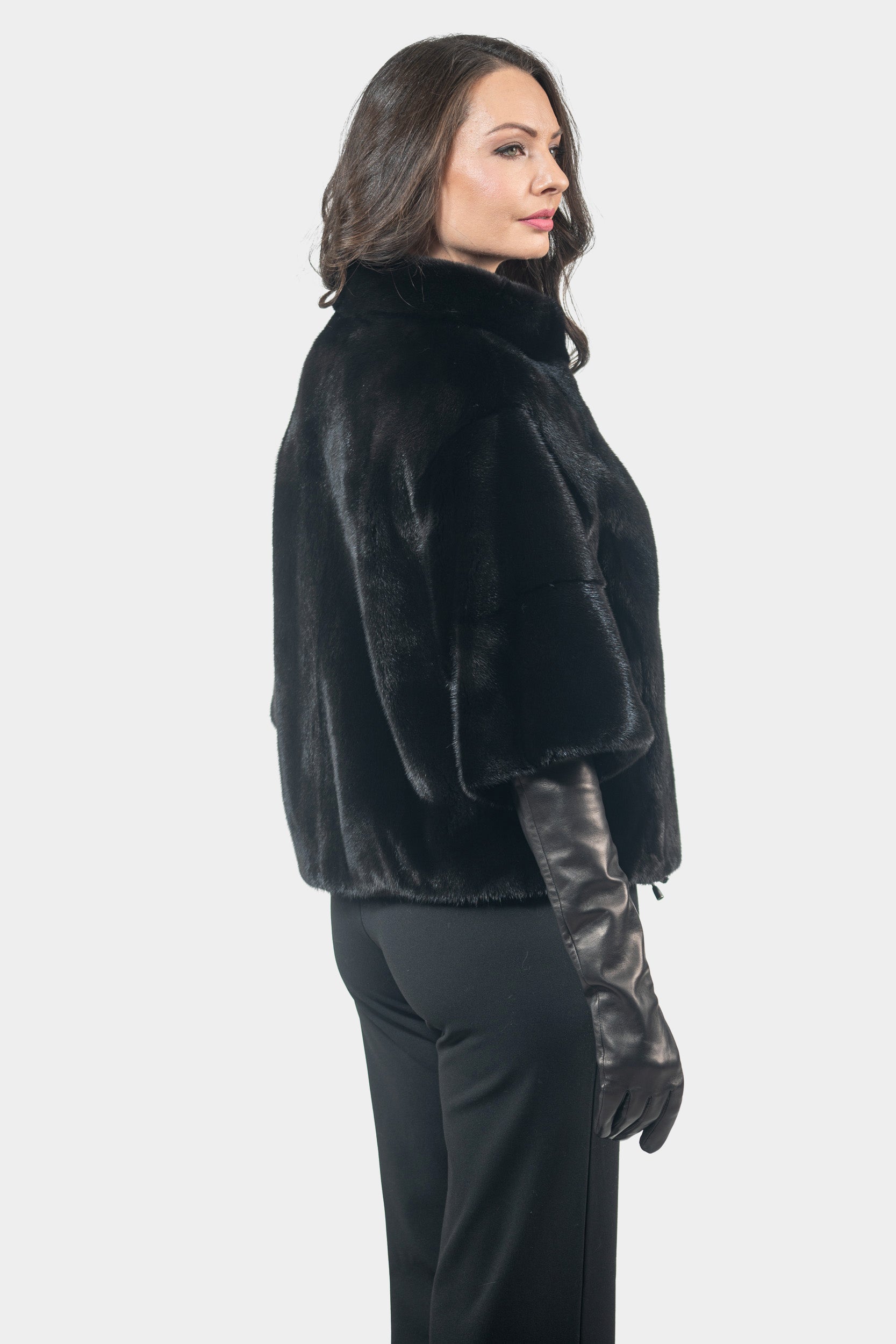 Blackglama Mink Jacket with Short Sleeves
