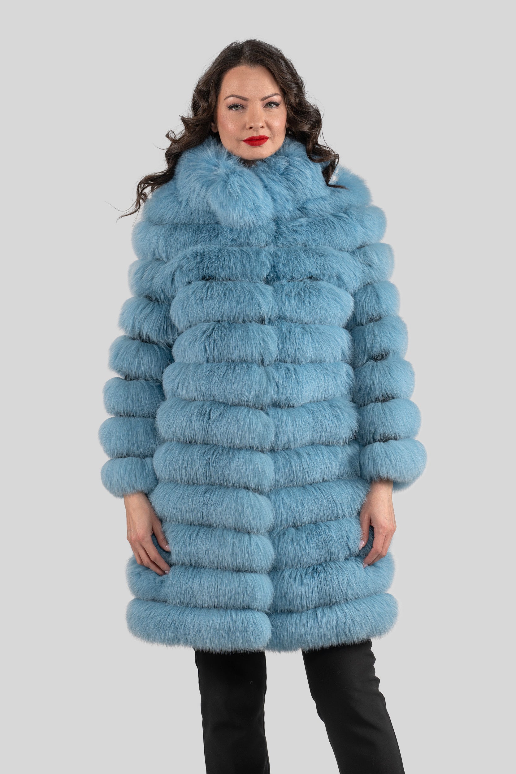 Blue Sky Full-Length Fox Fur Coat