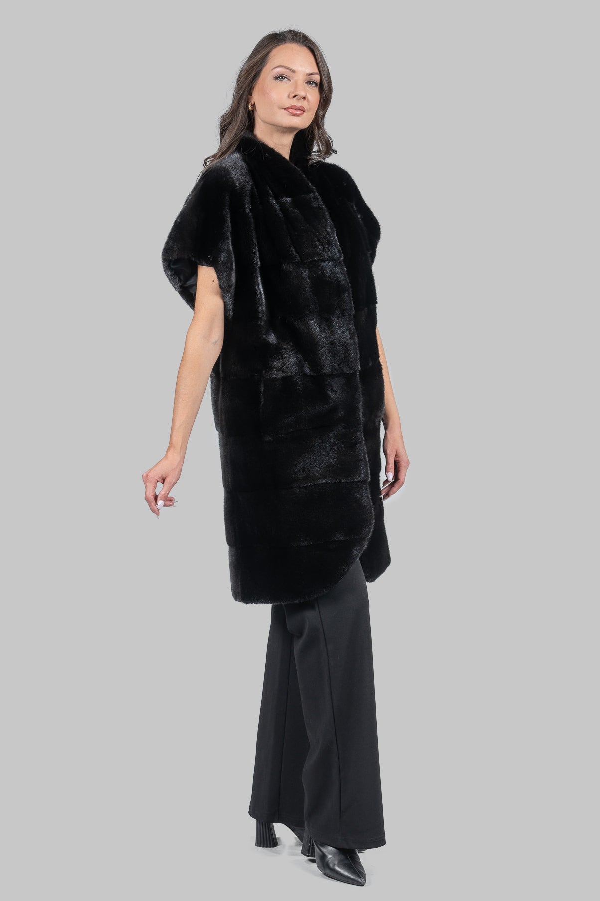 Collarless Blackglama Mink Vest