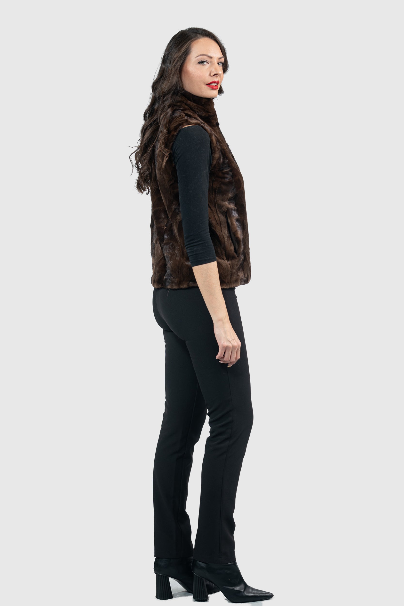 Demi-Brown Mink Pieced Vest