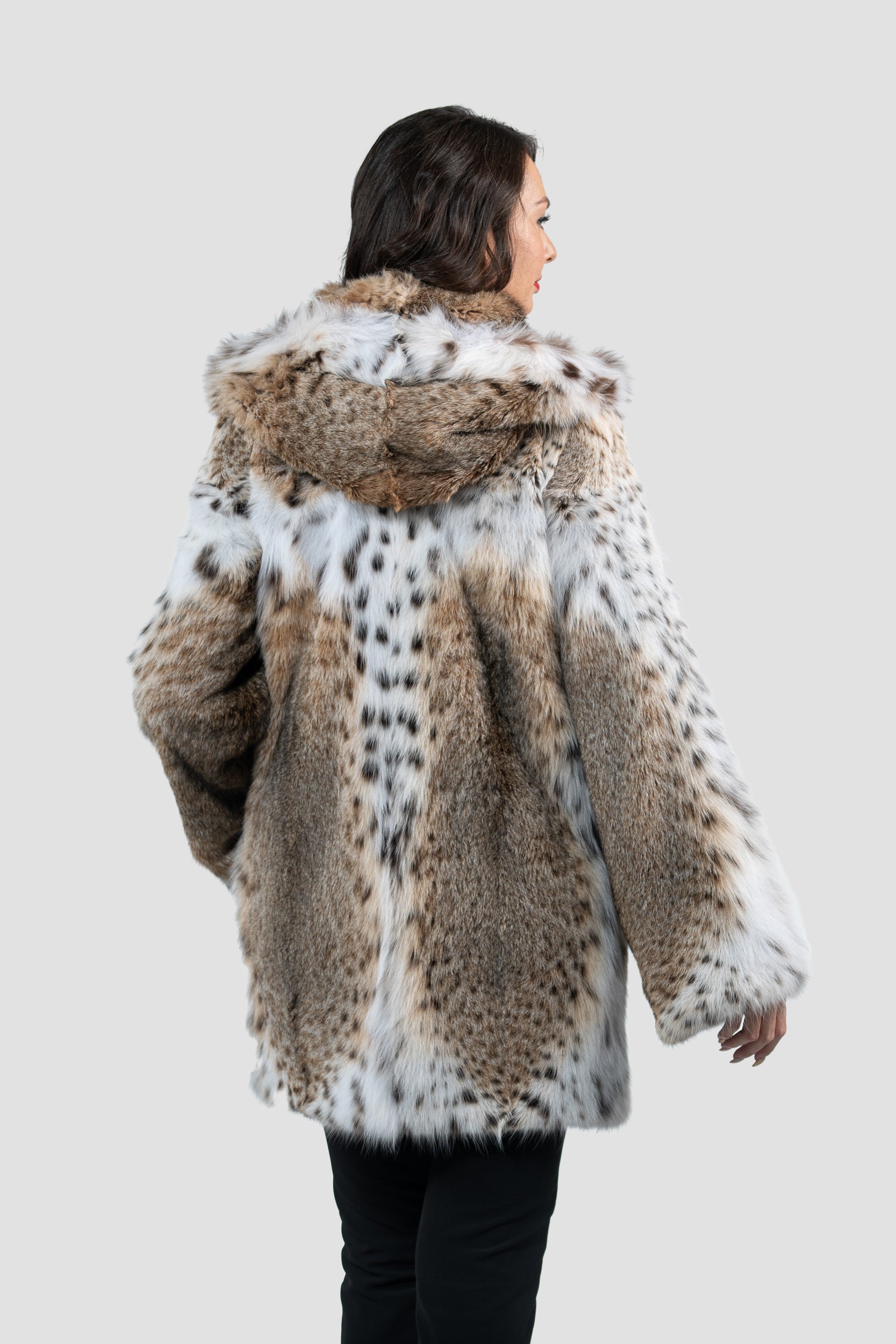 Bobcat Hooded Half Coat