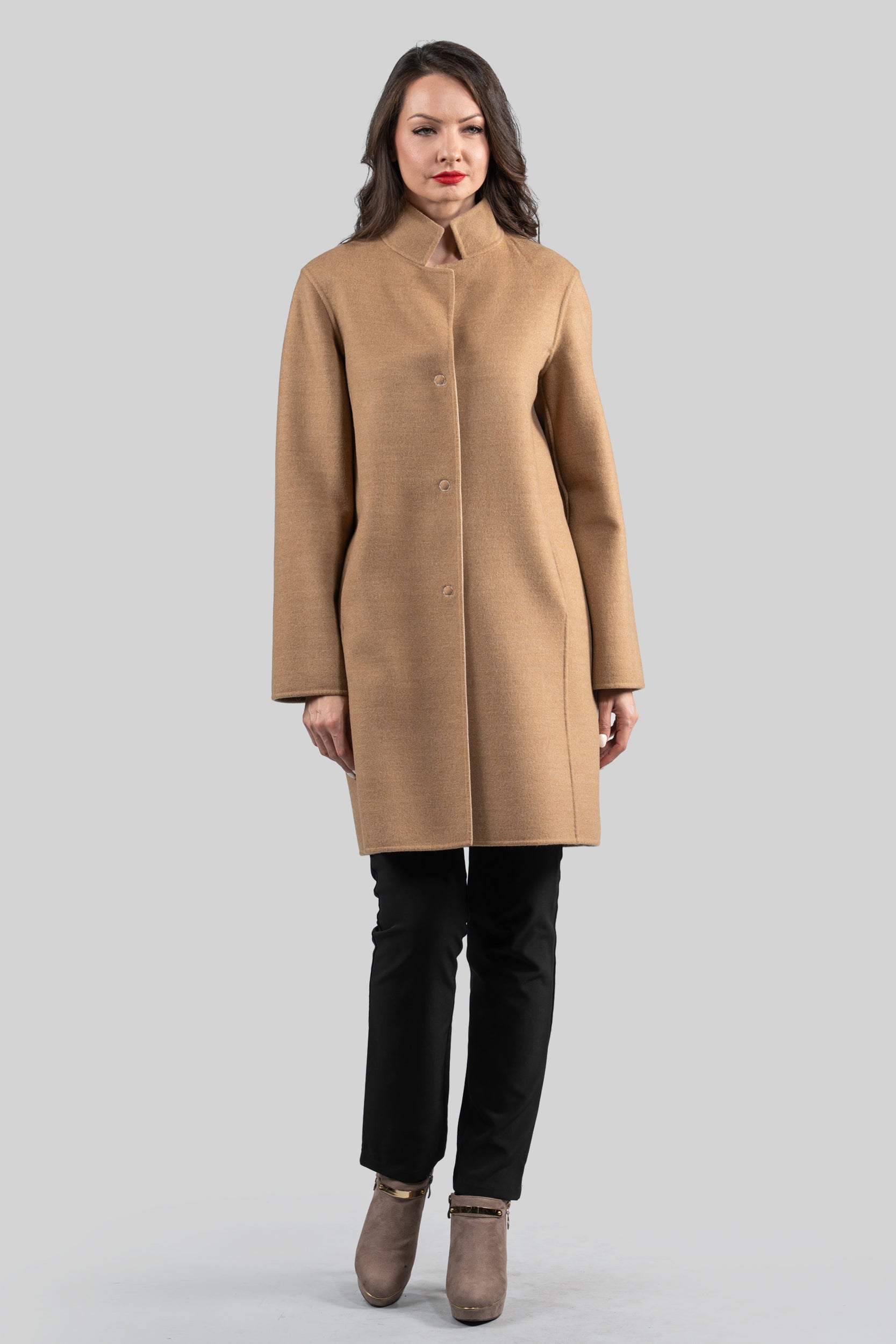 Beige Cashmere Half Coat
