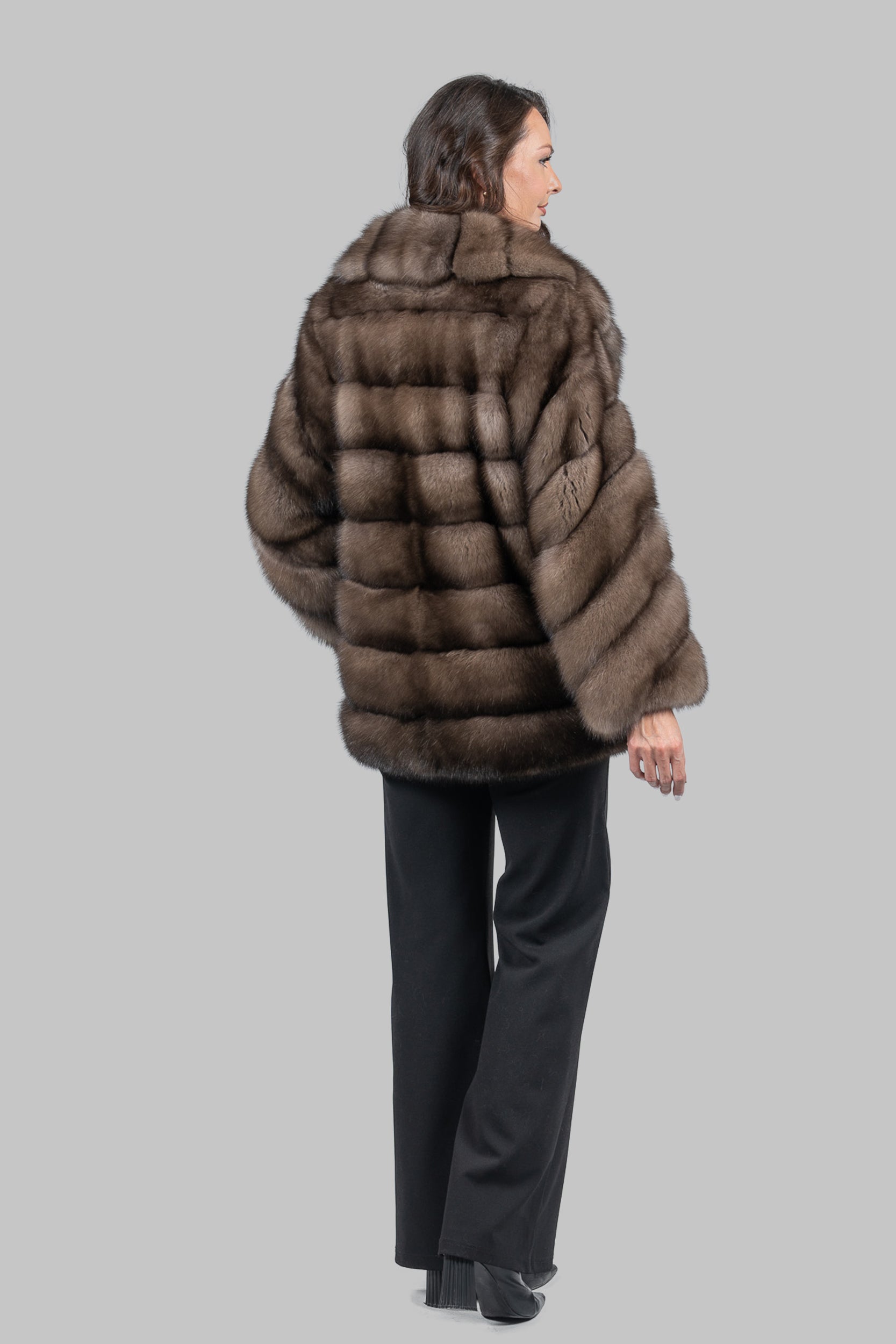 Platino Sable with Shawl Collar Coat