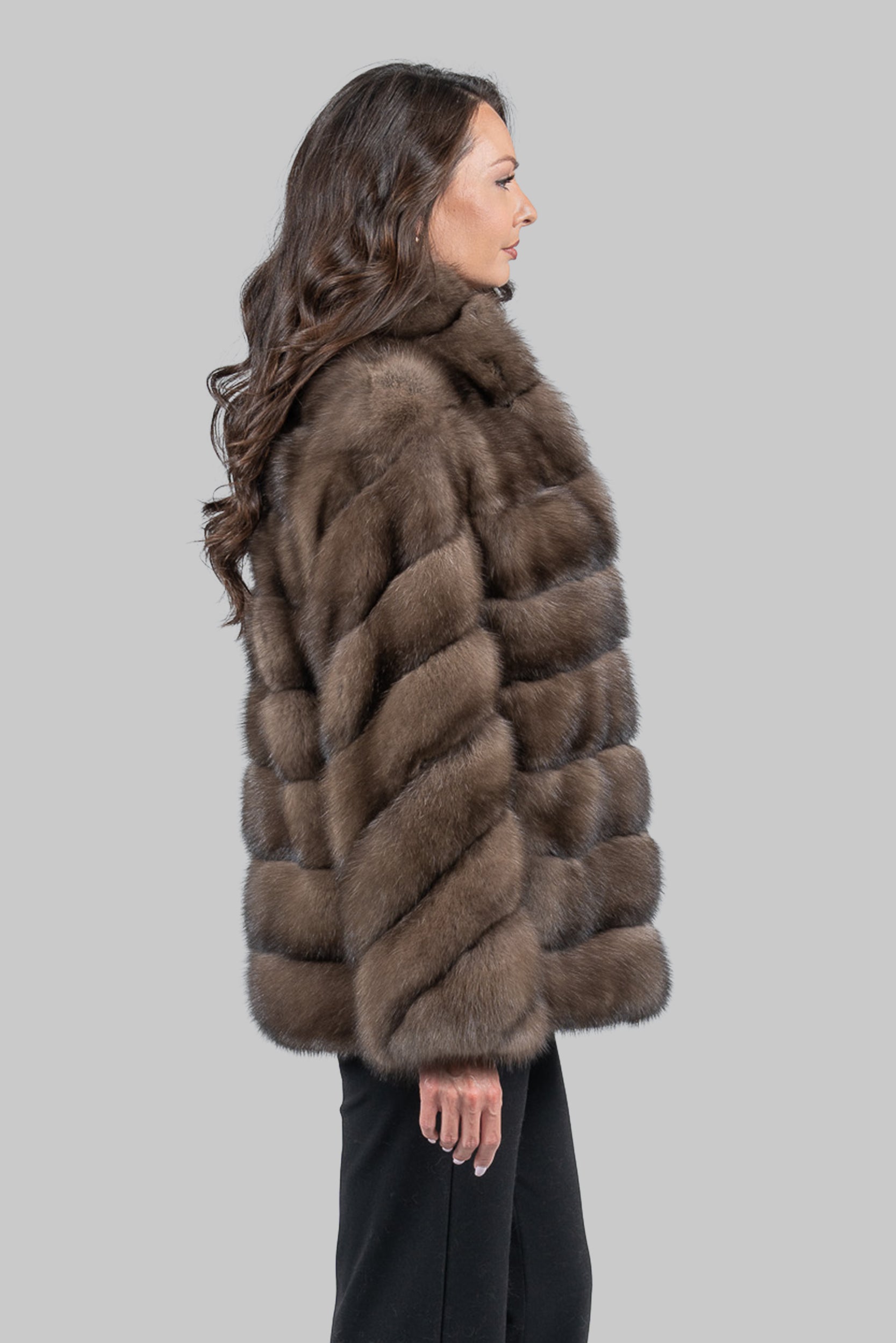 Platino Sable Jacket with Smoking Collar