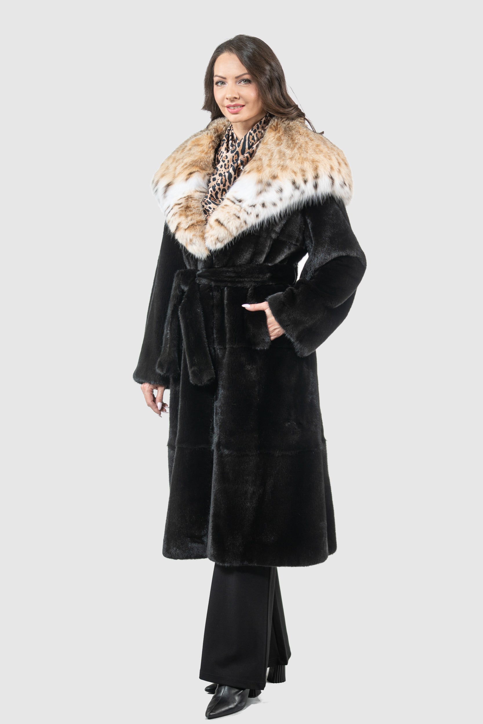 Blackglama Mink Coat with Bobcat Hood