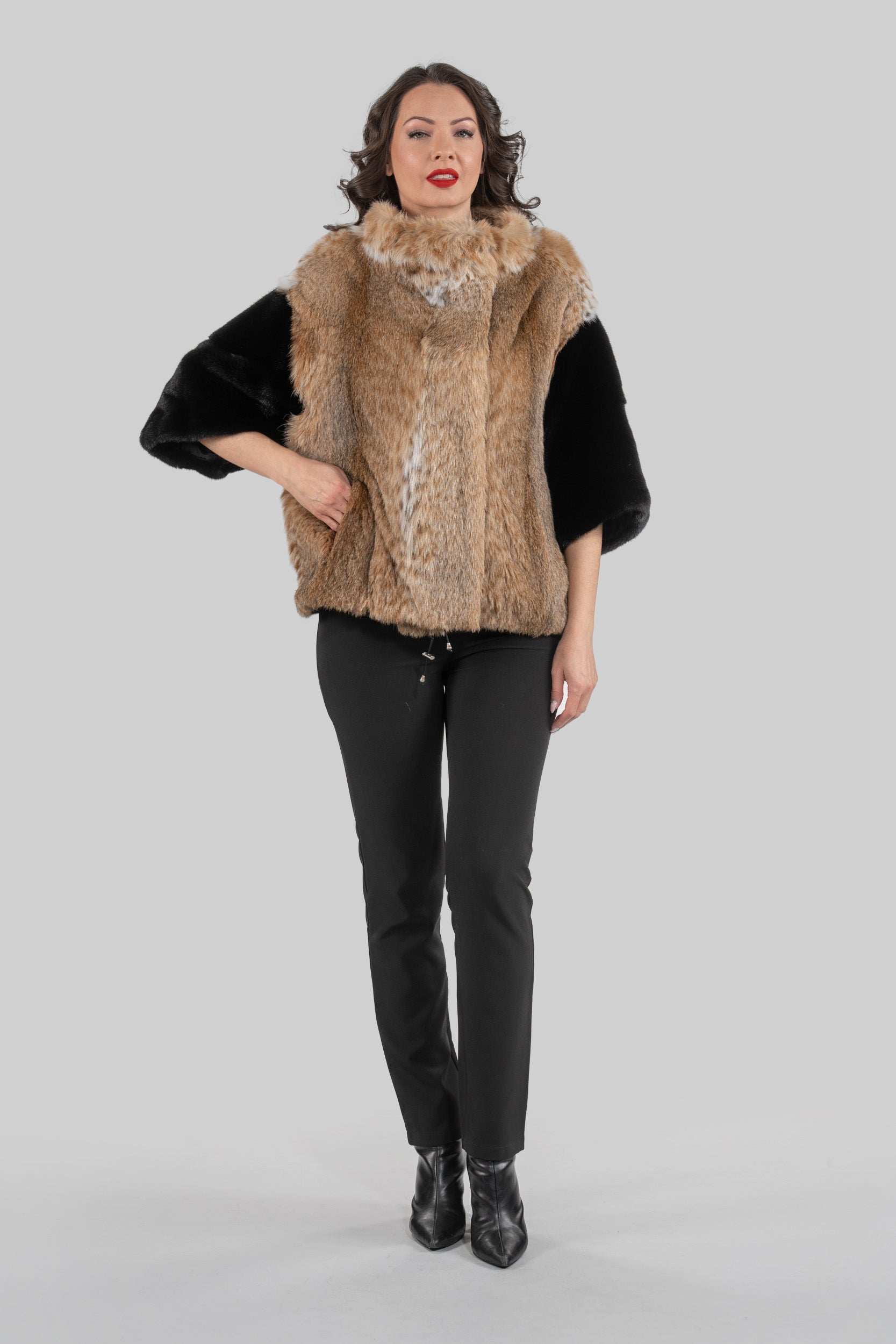 Bobcat Jacket with Mink Trim