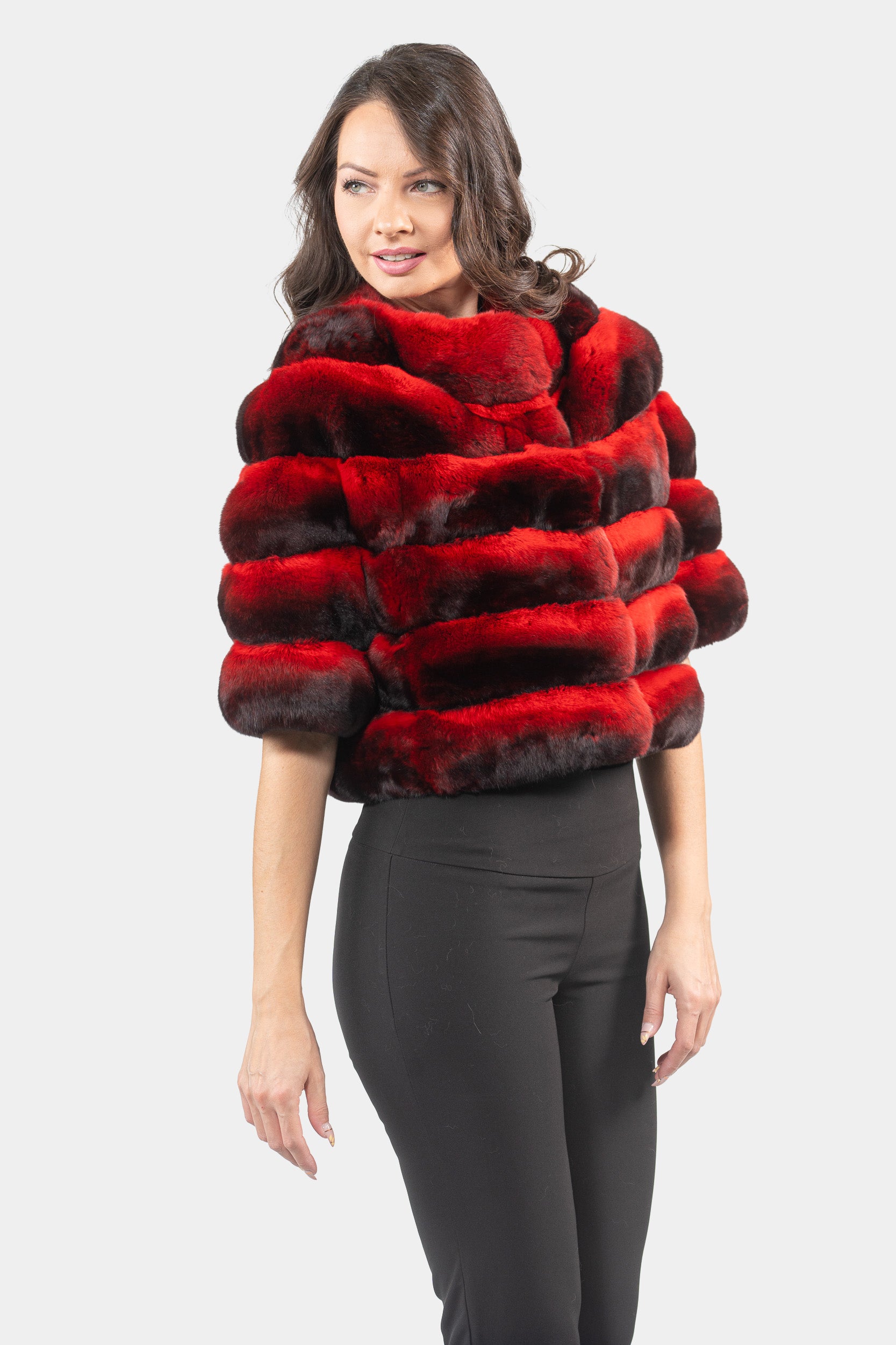 Red Chinchilla Short Jacket