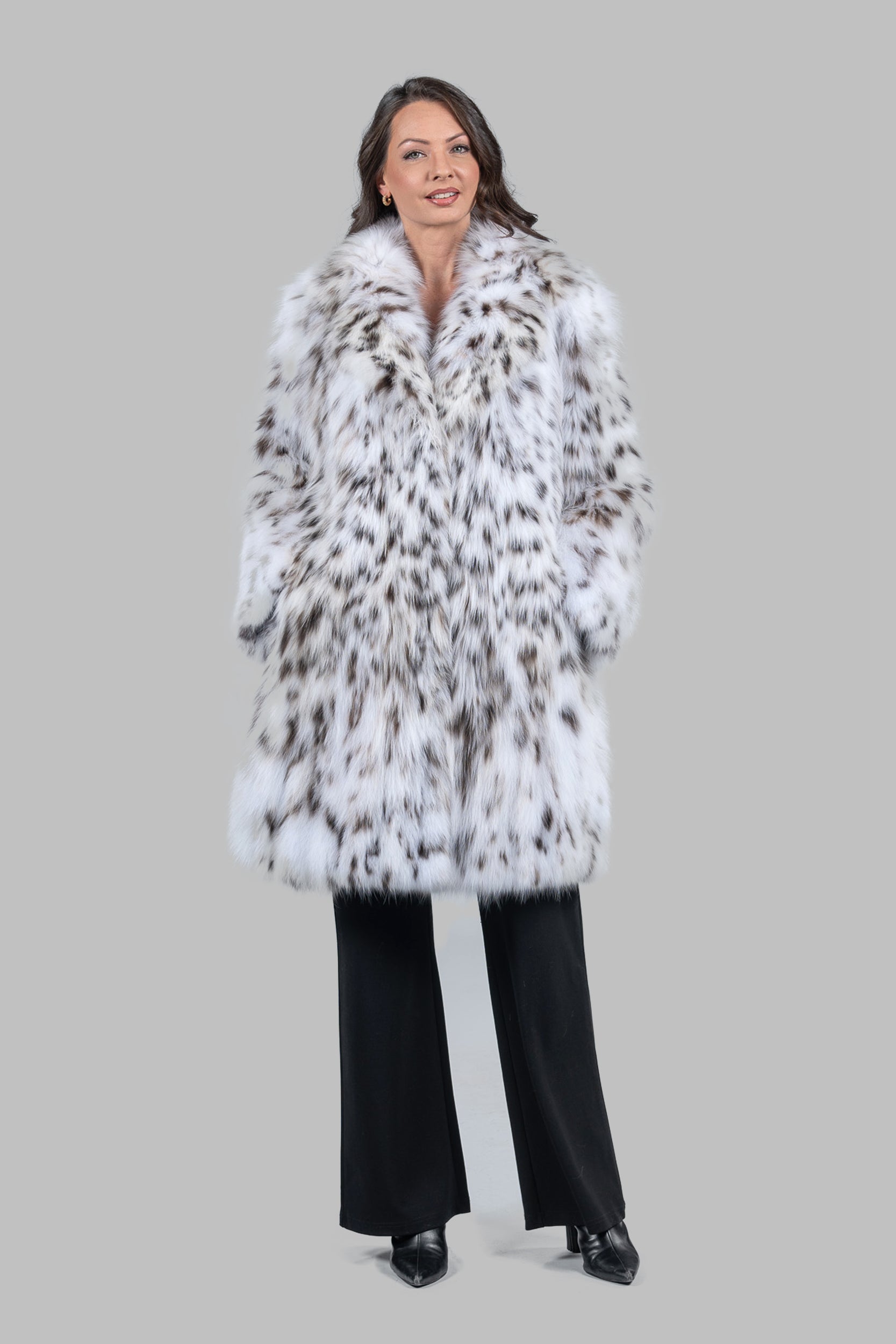 CASIANI | White Lynx Half Coat