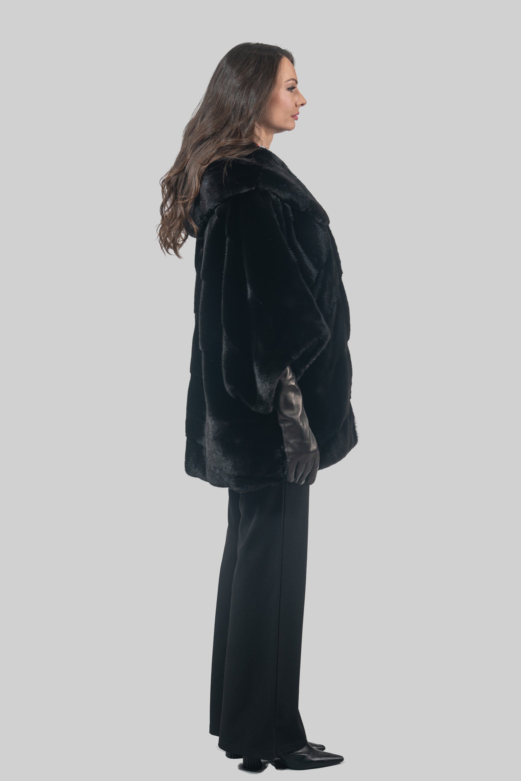 Blackglama Mink Hooded Cape