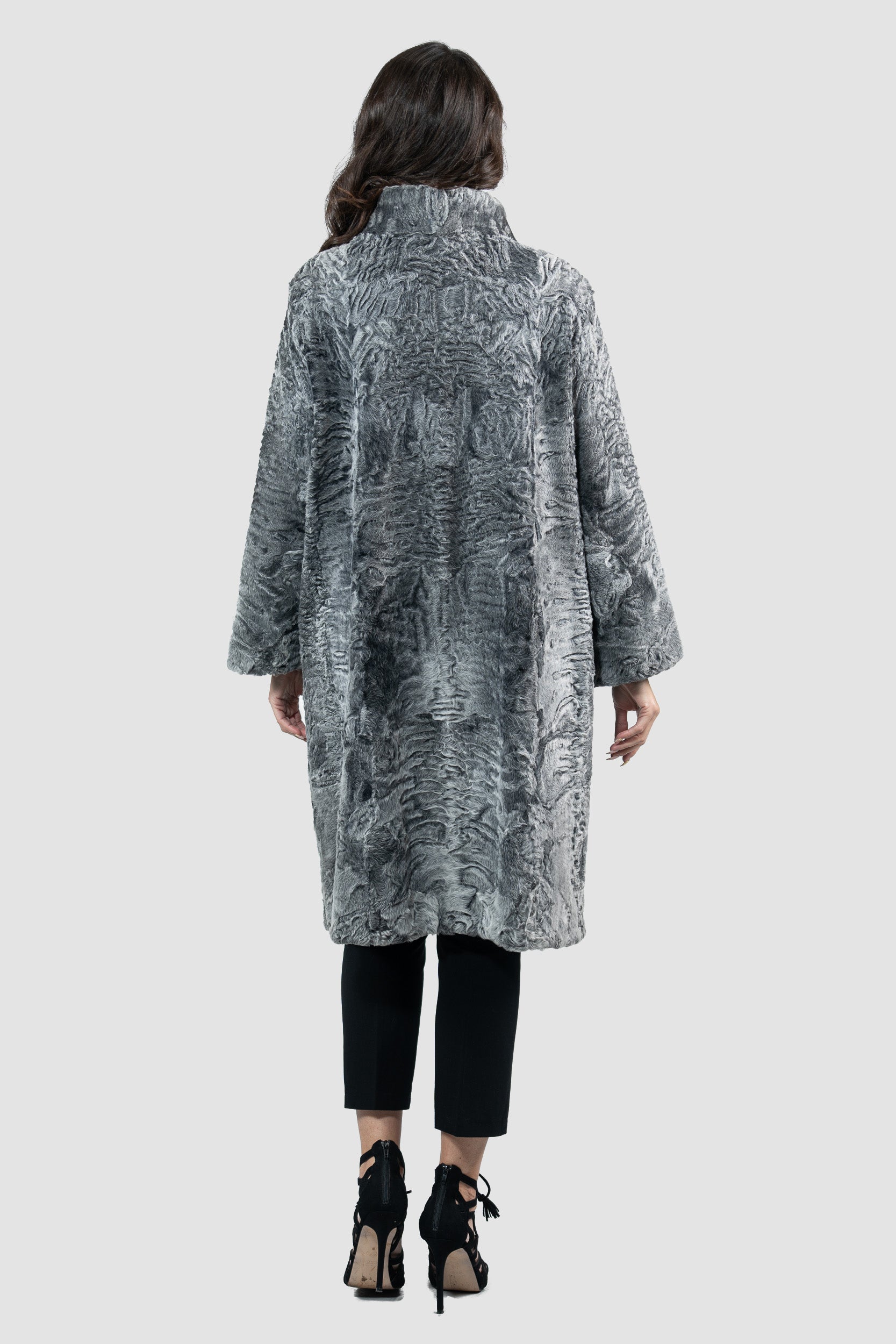 Grey Swakara Half Coat