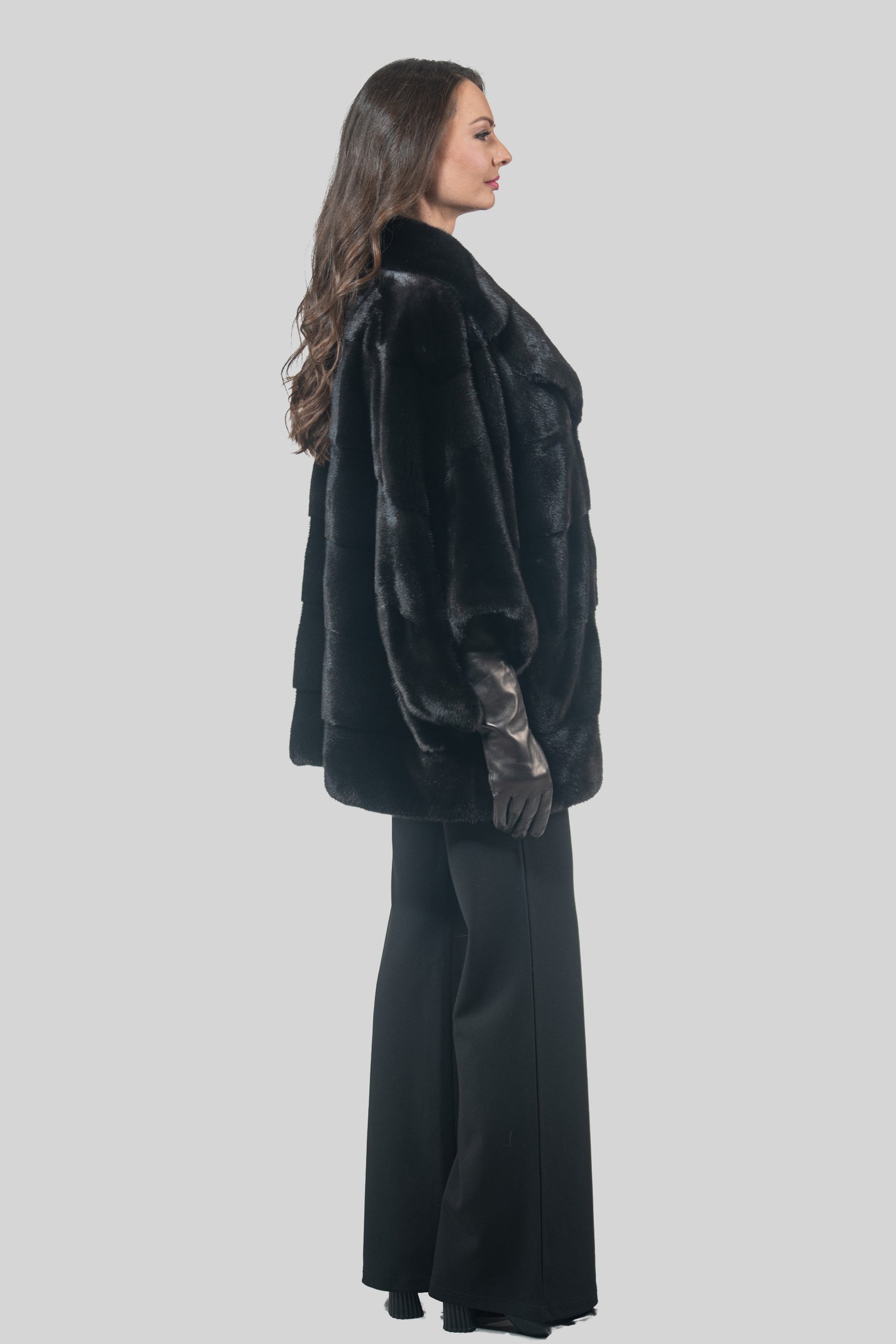 Blackglama Mink Cape with Notch Collar