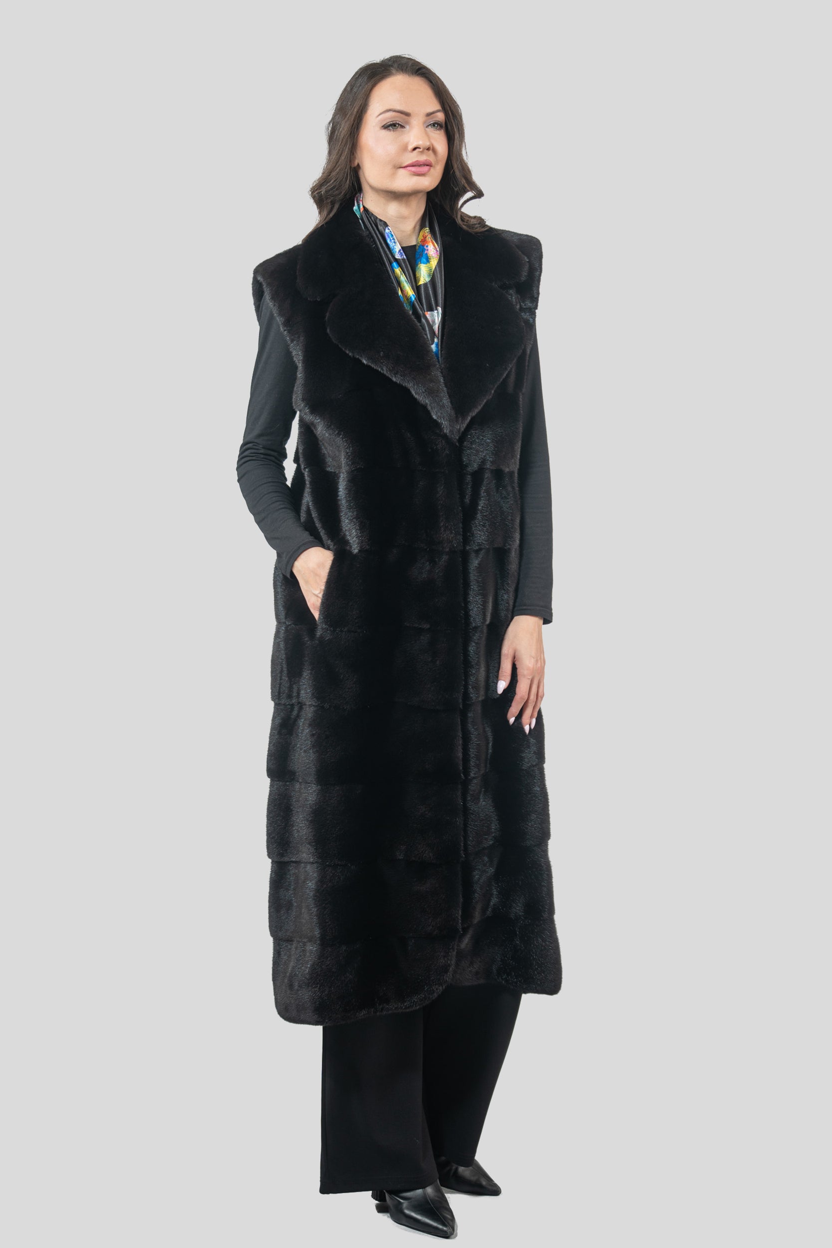 Blackglama Mink Vest with Notch Collar