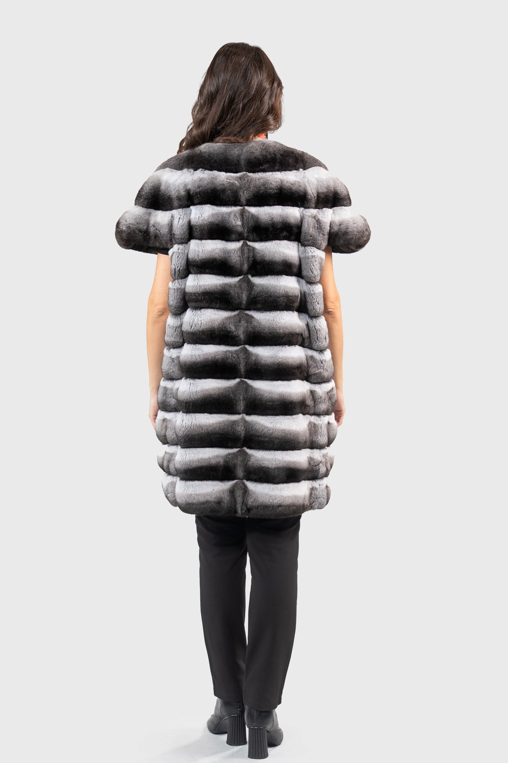 Chinchilla Collarless Vest