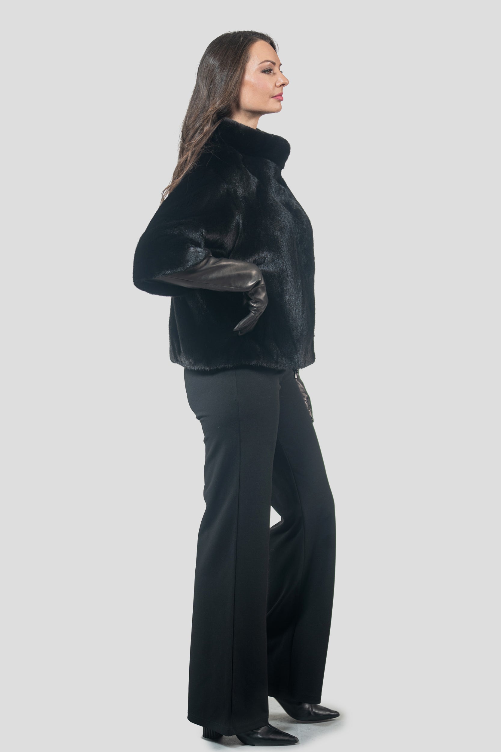 Blackglama Mink Jacket with Short Sleeves