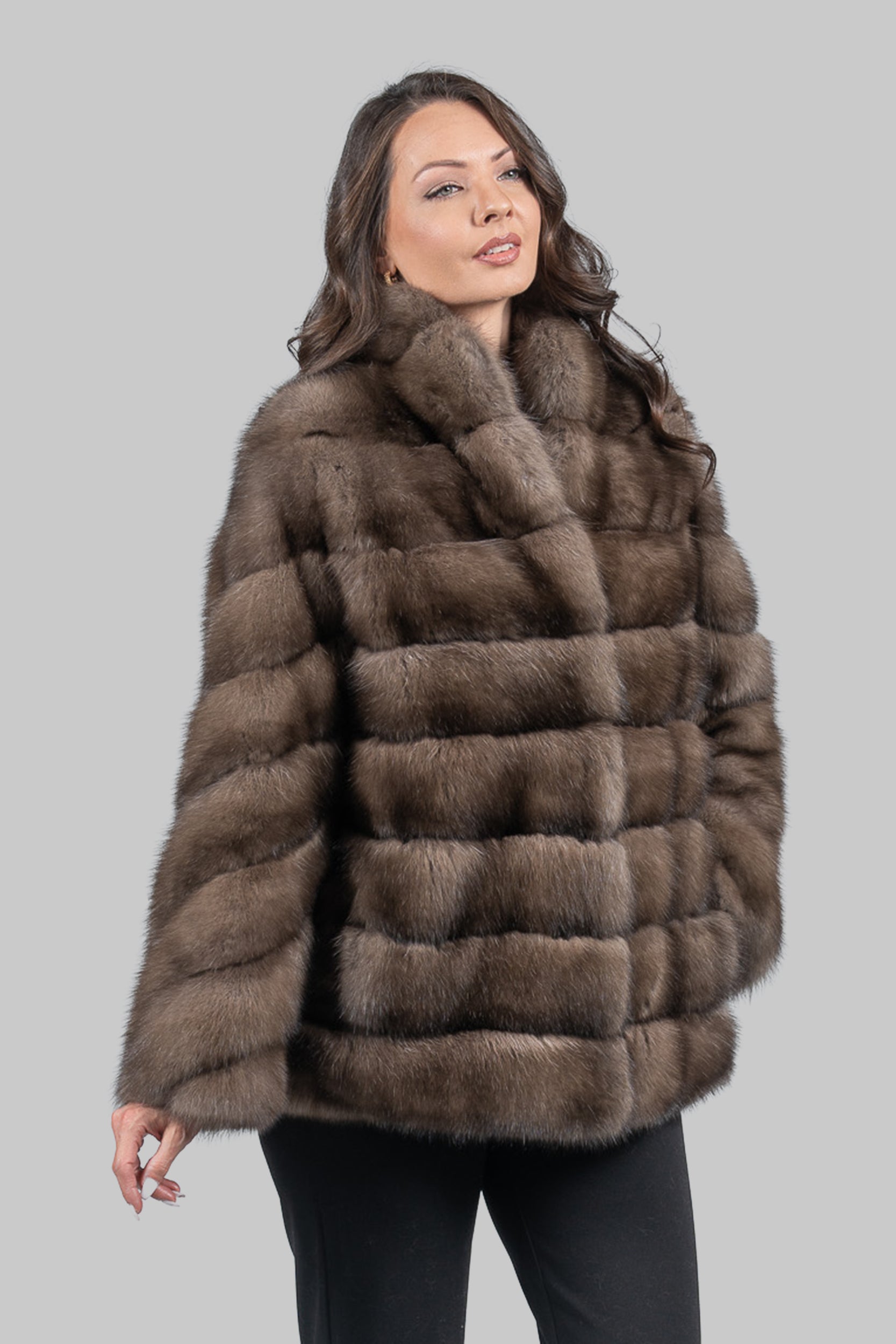 Platino Sable Jacket with Smoking Collar