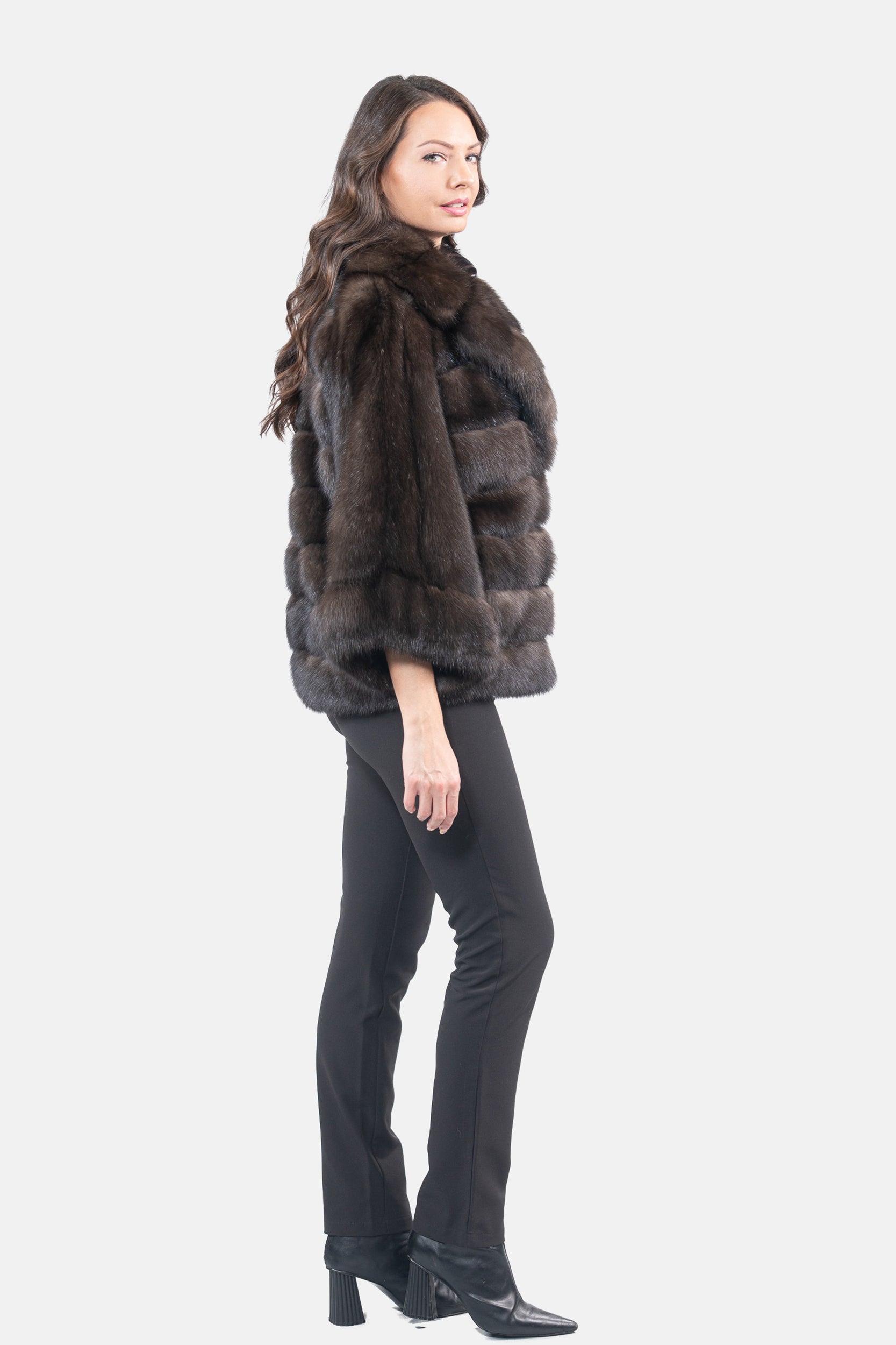 Dark Russian Sable Jacket with Notch Color and Let Out Sleeves