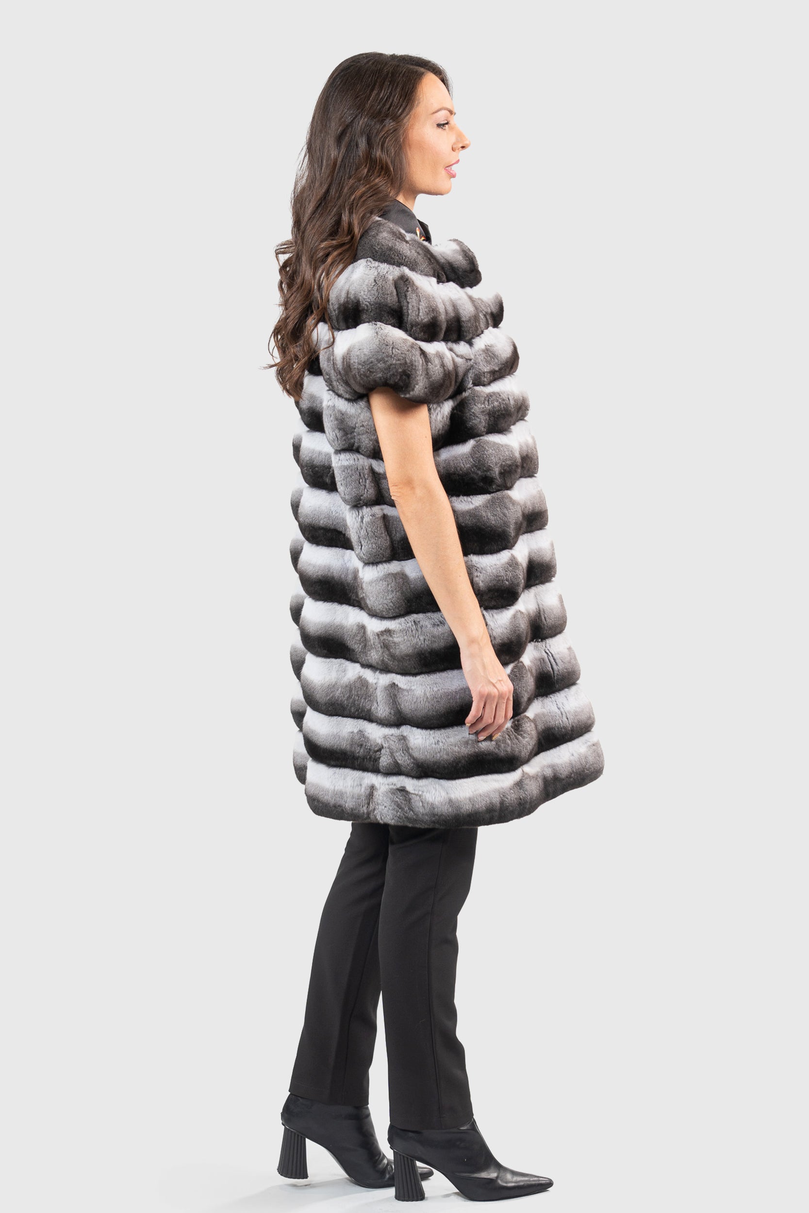 Chinchilla Collarless Vest