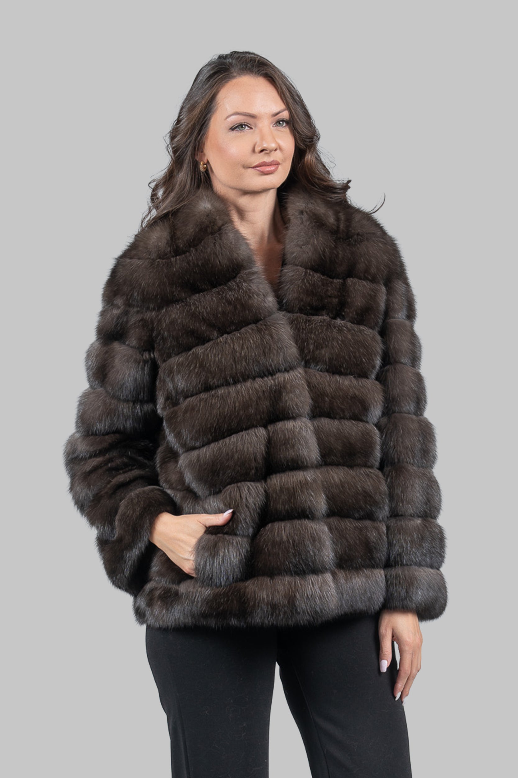 Dark Sable with Smoking Collar Jacket