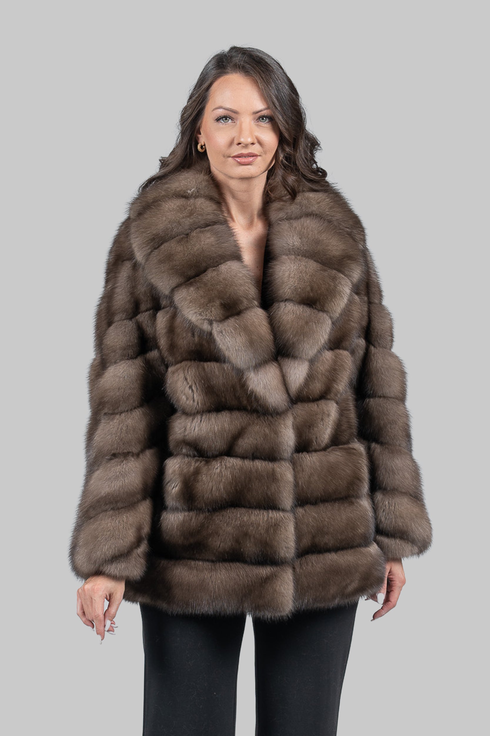 Platino Sable with Shawl Collar Coat