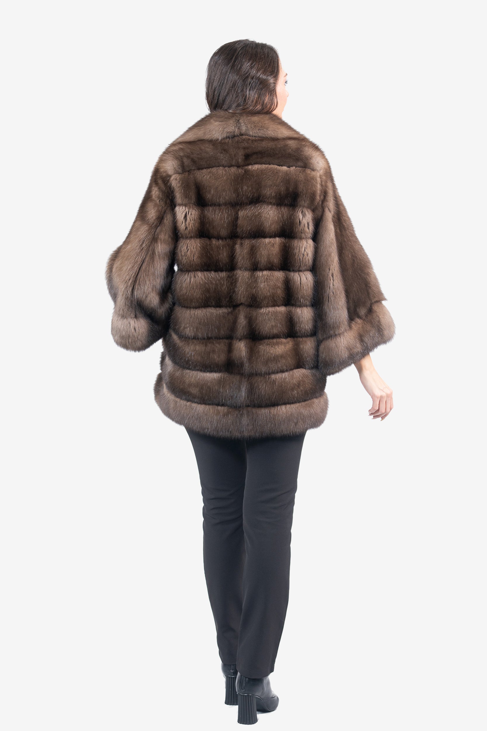 Platino Russian Sable Half Coat with Notch Color and Let Out Sleeves