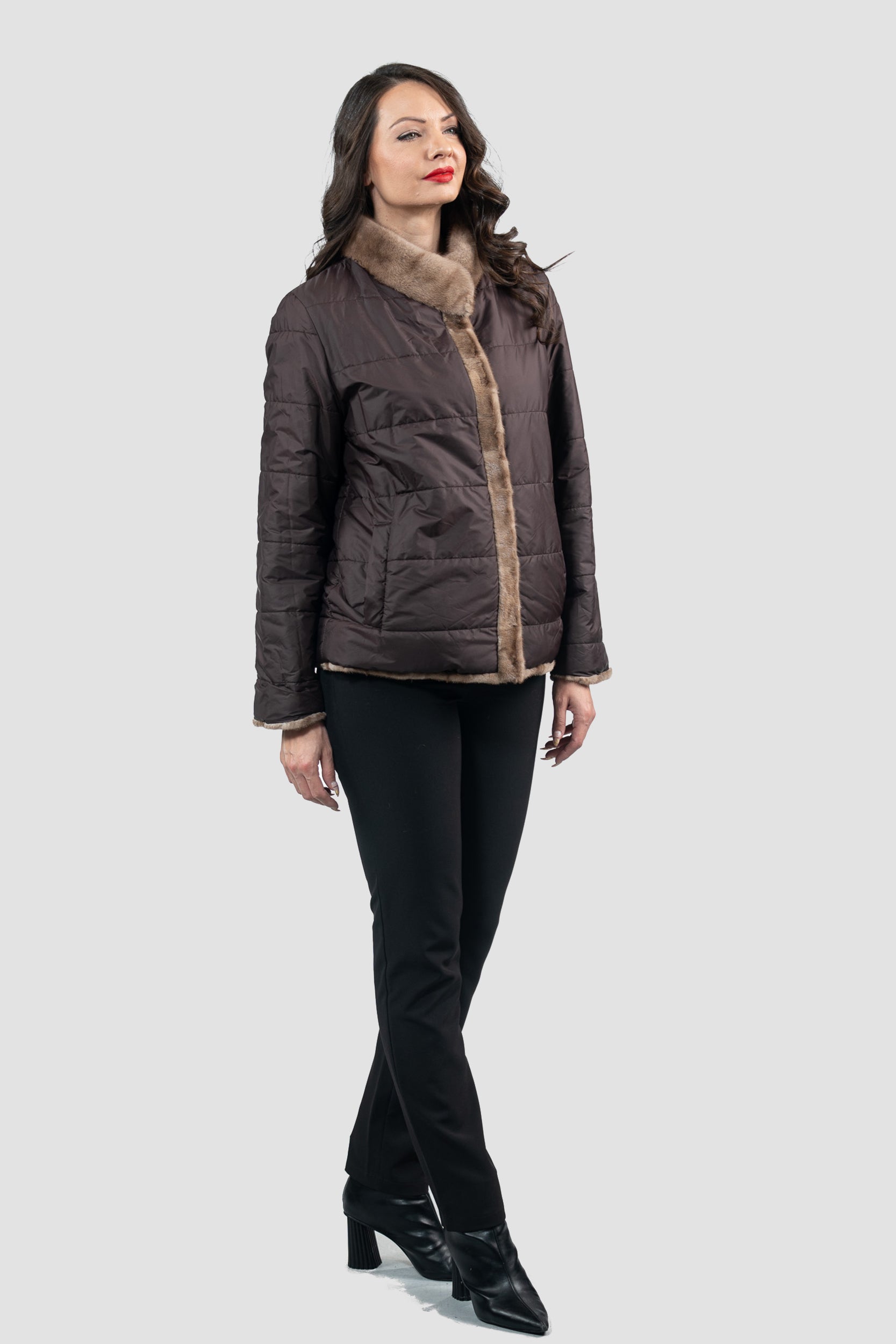 Reversible Pastel Mink Pieced Jacket