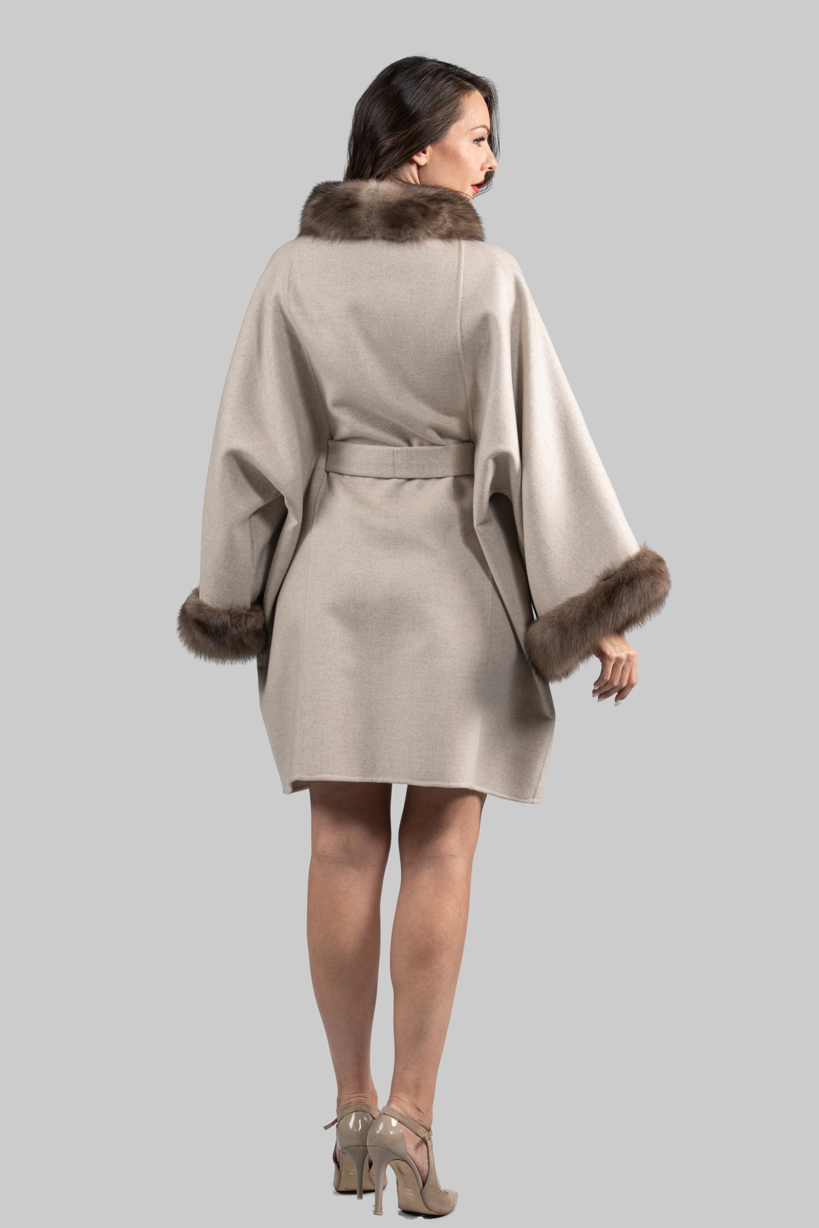 White Ecru Cashmere Cape