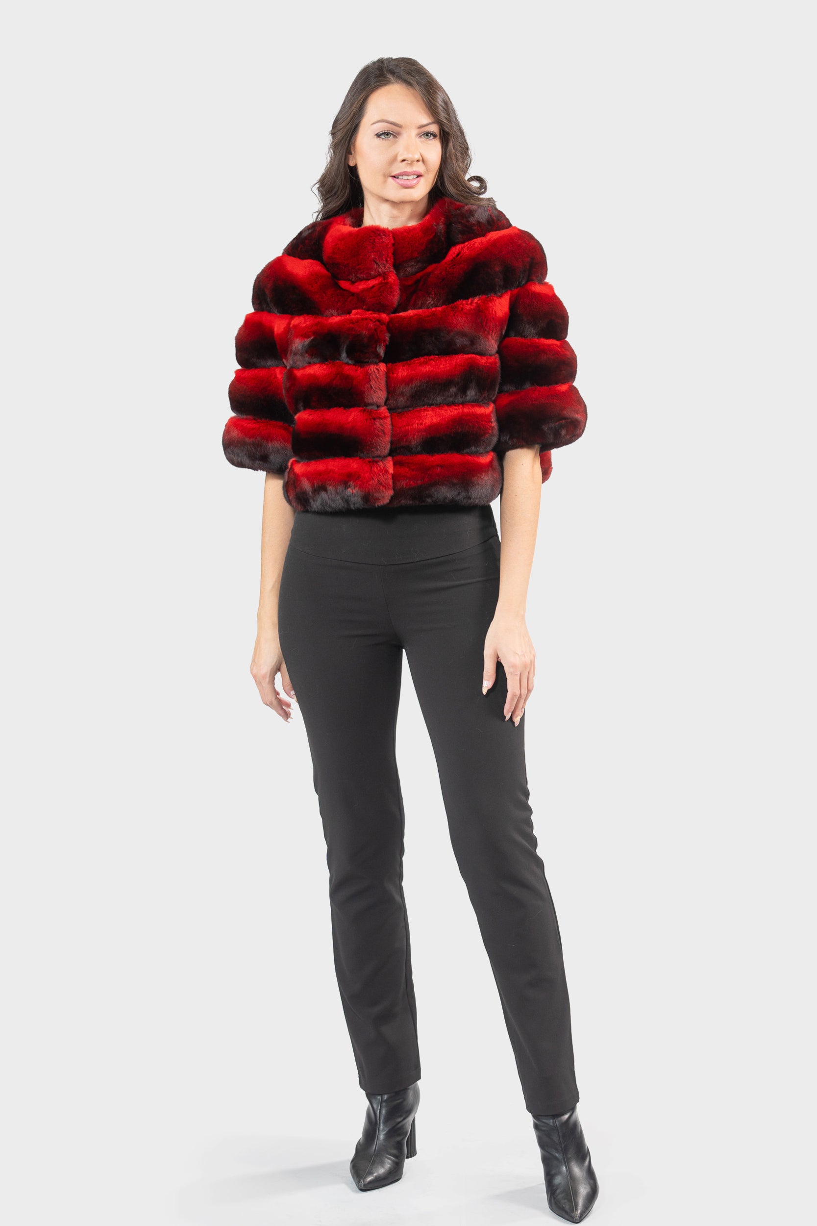 Red Chinchilla Short Jacket