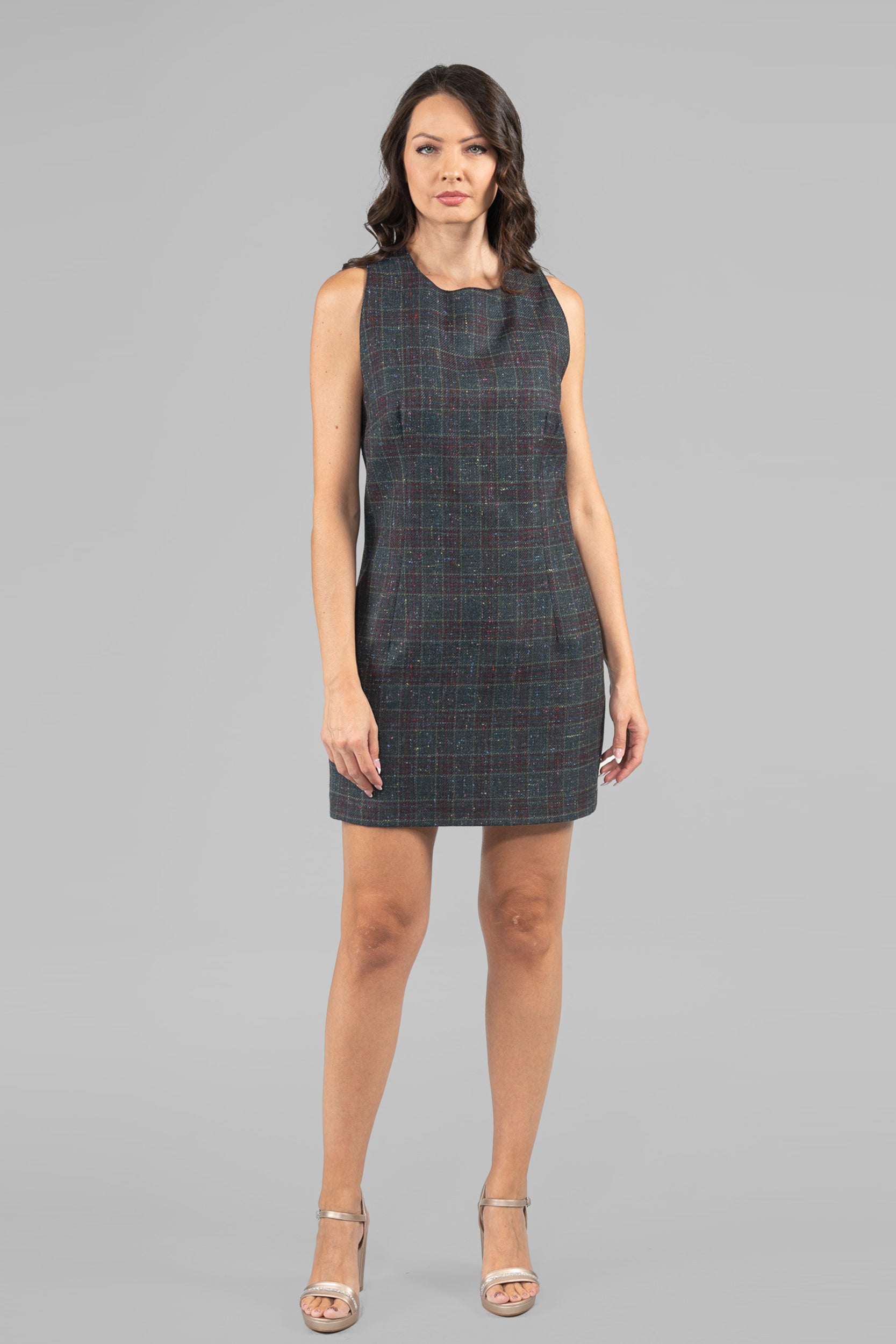 Sleeveless Forest Green Cashmere Dress