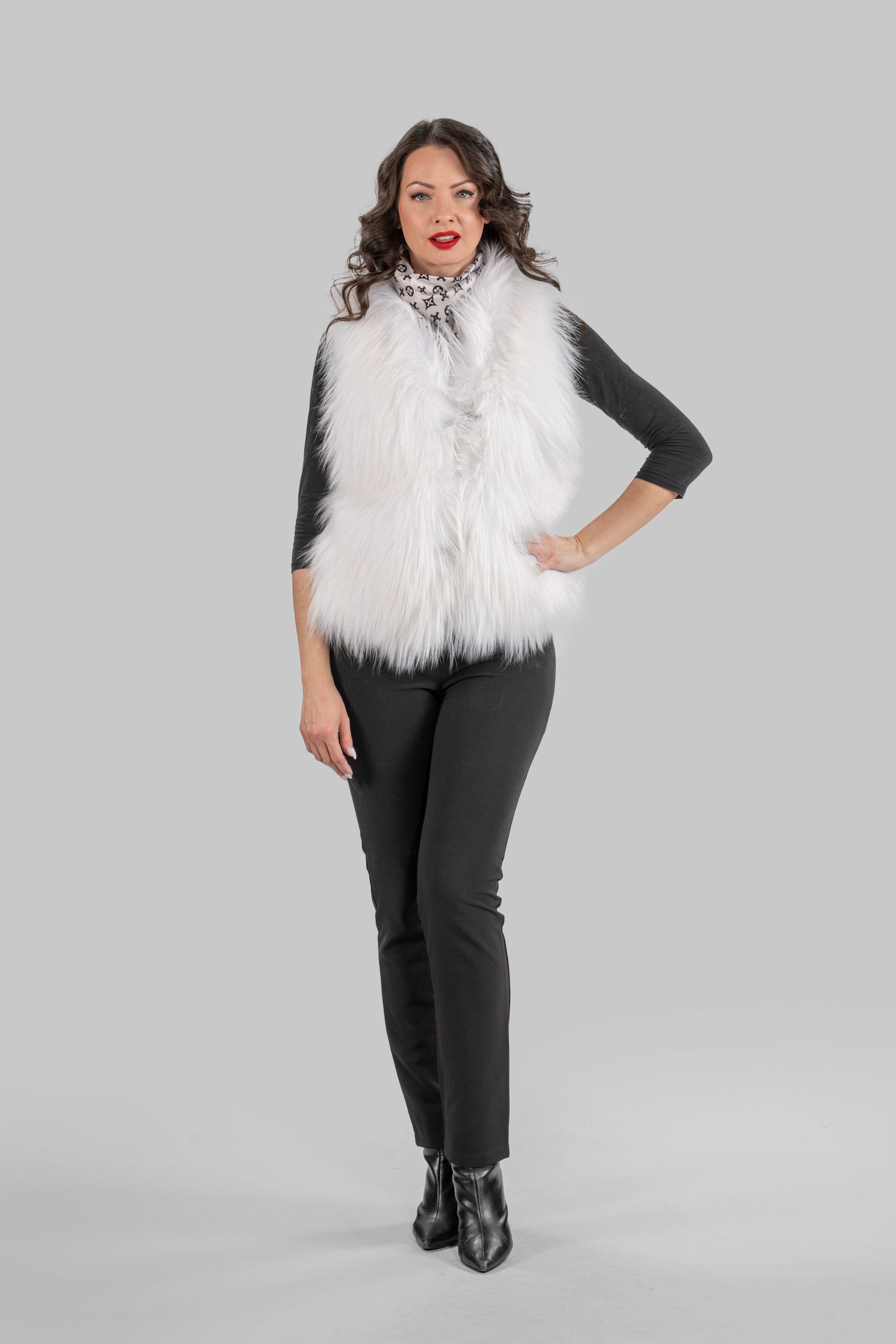Arctic Marble Fox Fur Vest