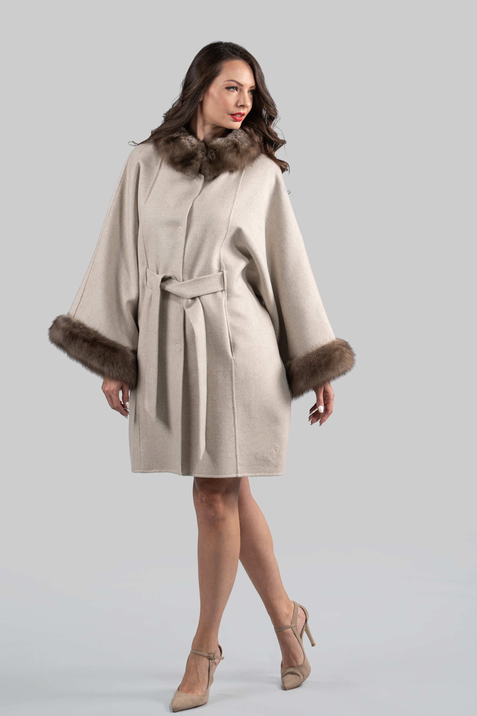White Ecru Cashmere Cape
