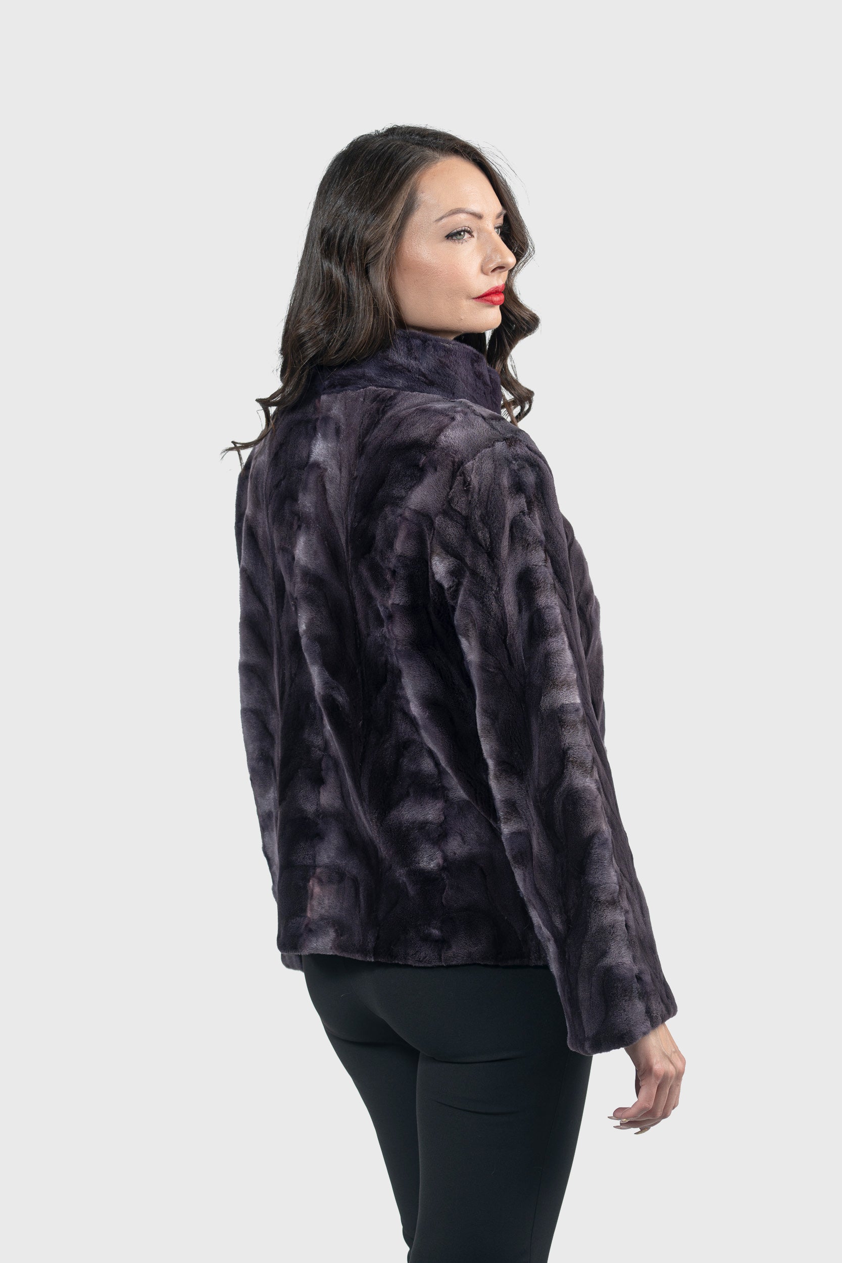 Purple Mink Pieced Jacket