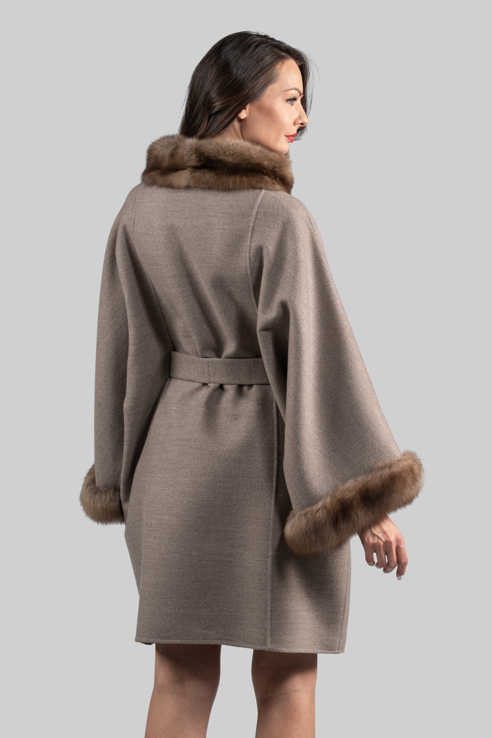 Gray Brown Cashmere Cape