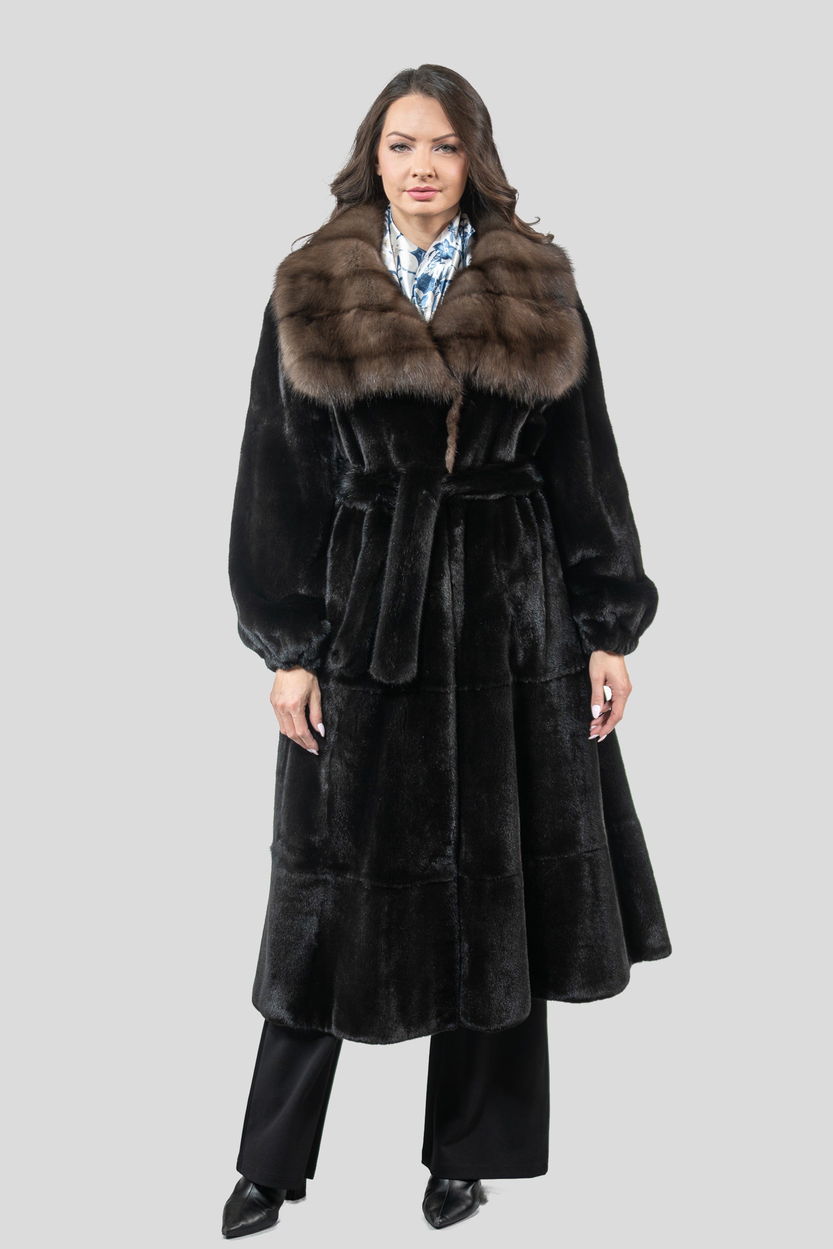 CASIANI | Blackglama Mink Coat with Russian Sable Collar