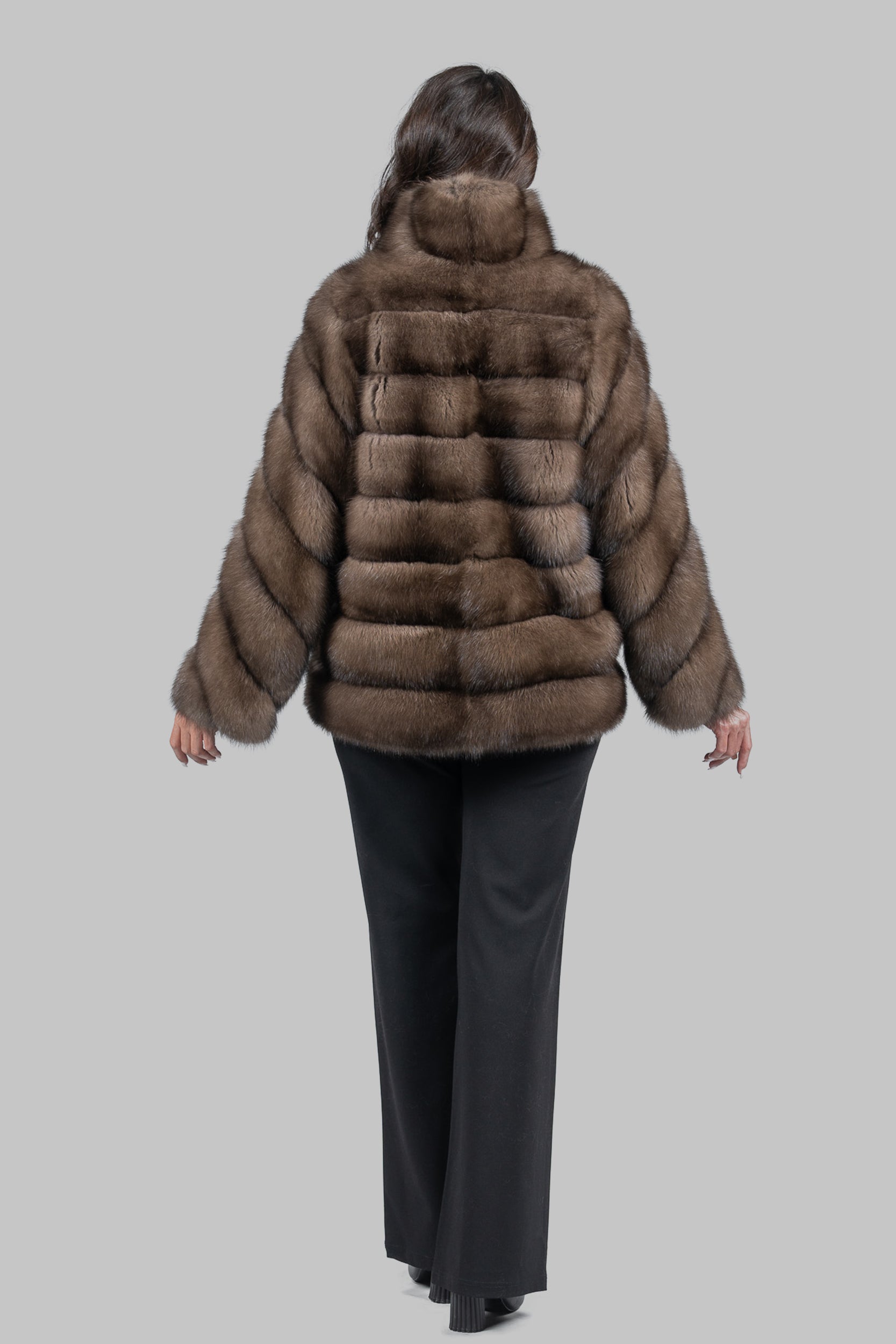 Platino Sable Jacket with Smoking Collar