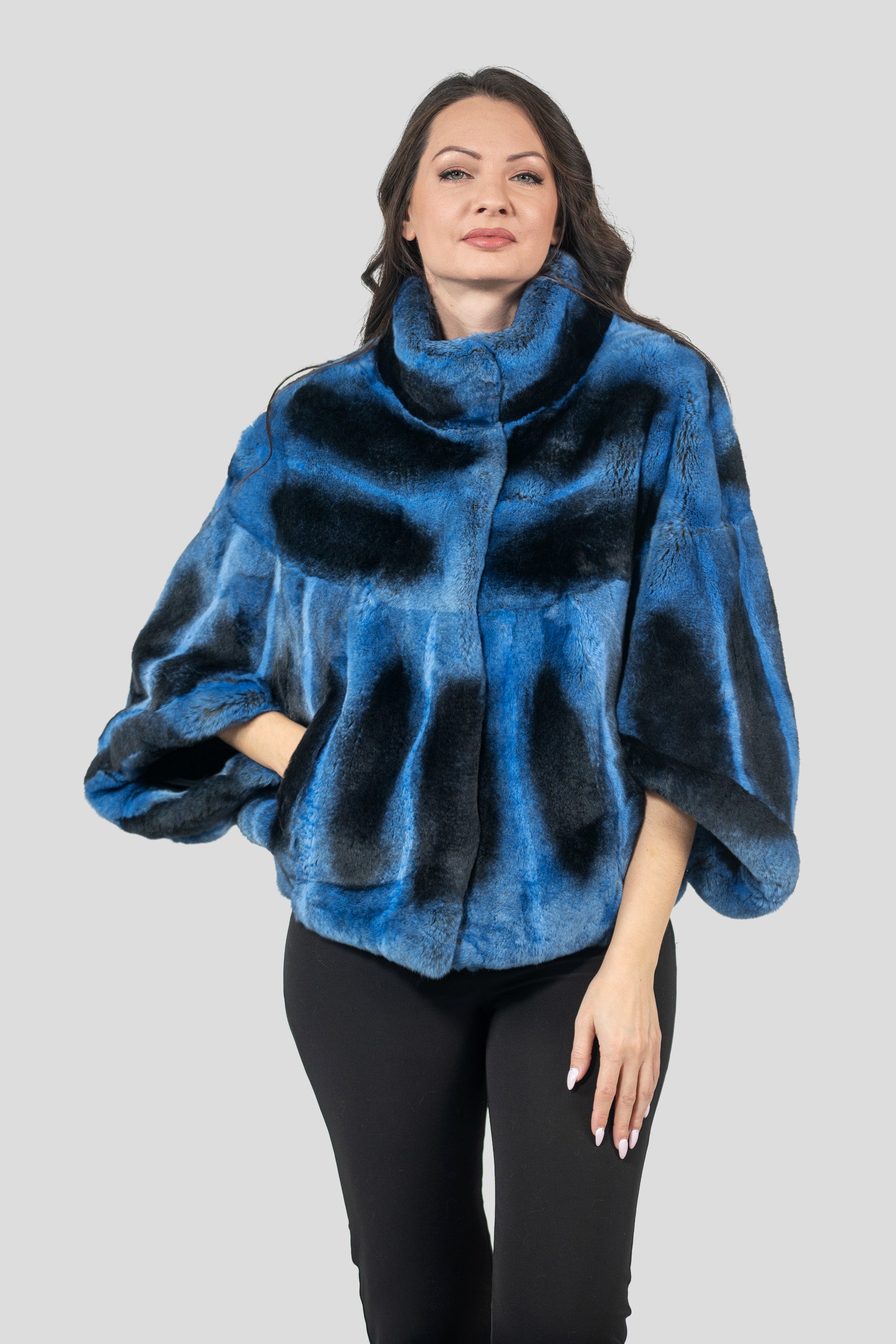 Blue Jean Rex Rabbit Cape