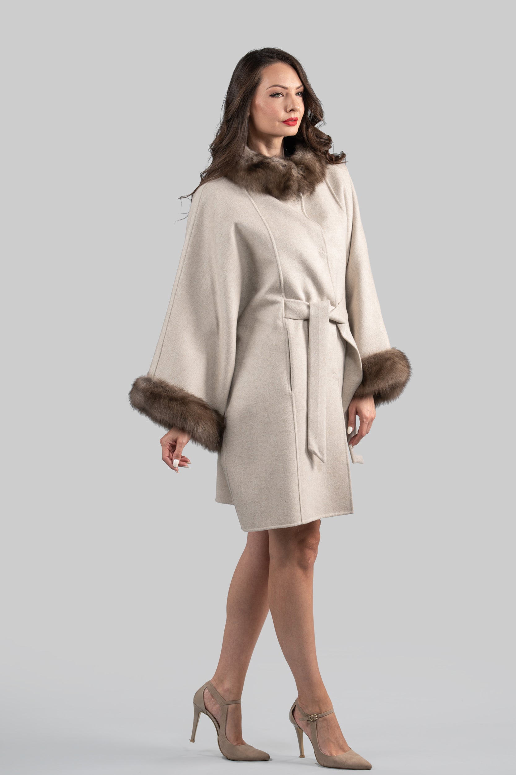 White Ecru Cashmere Cape