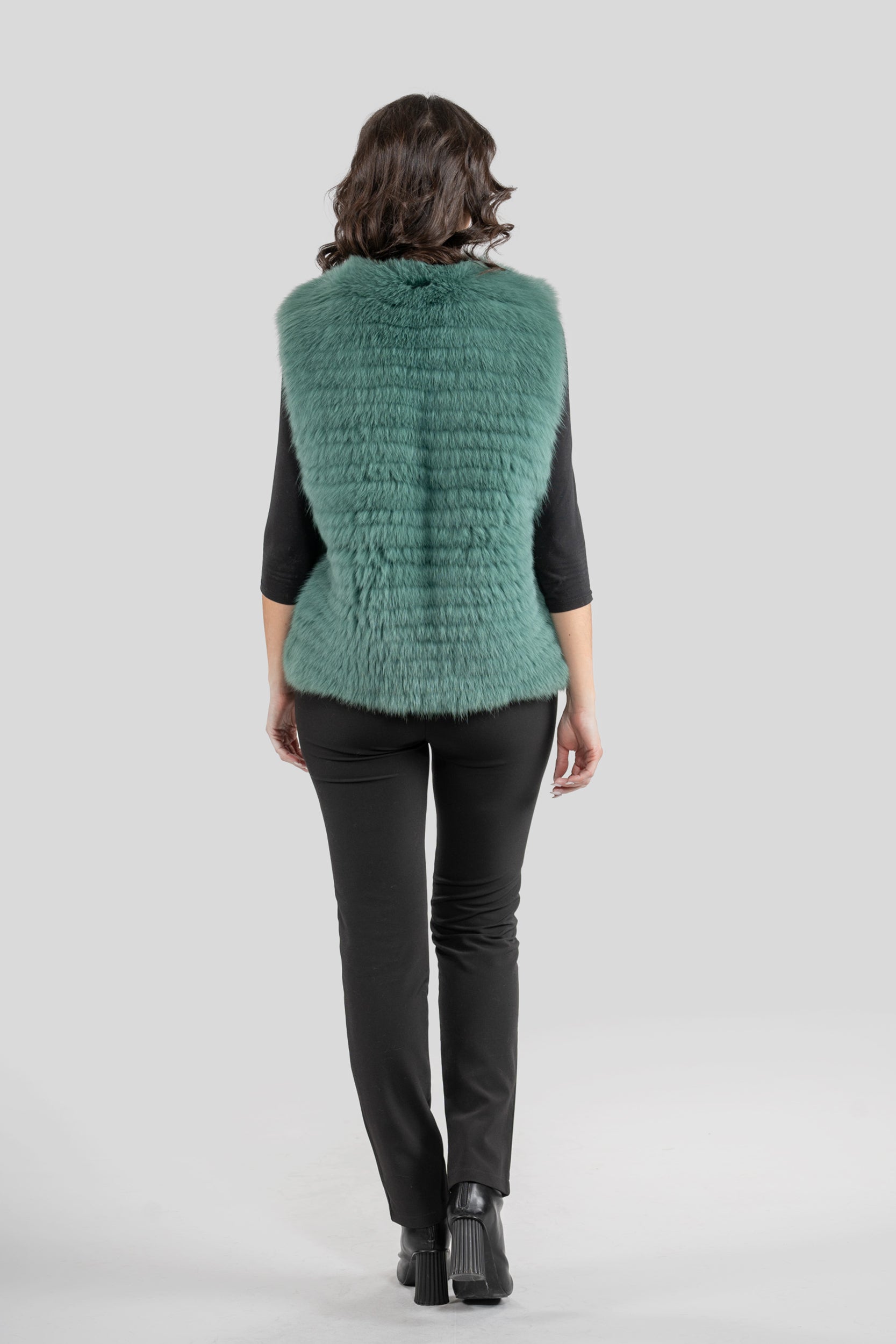 Green Fox Fur Vest