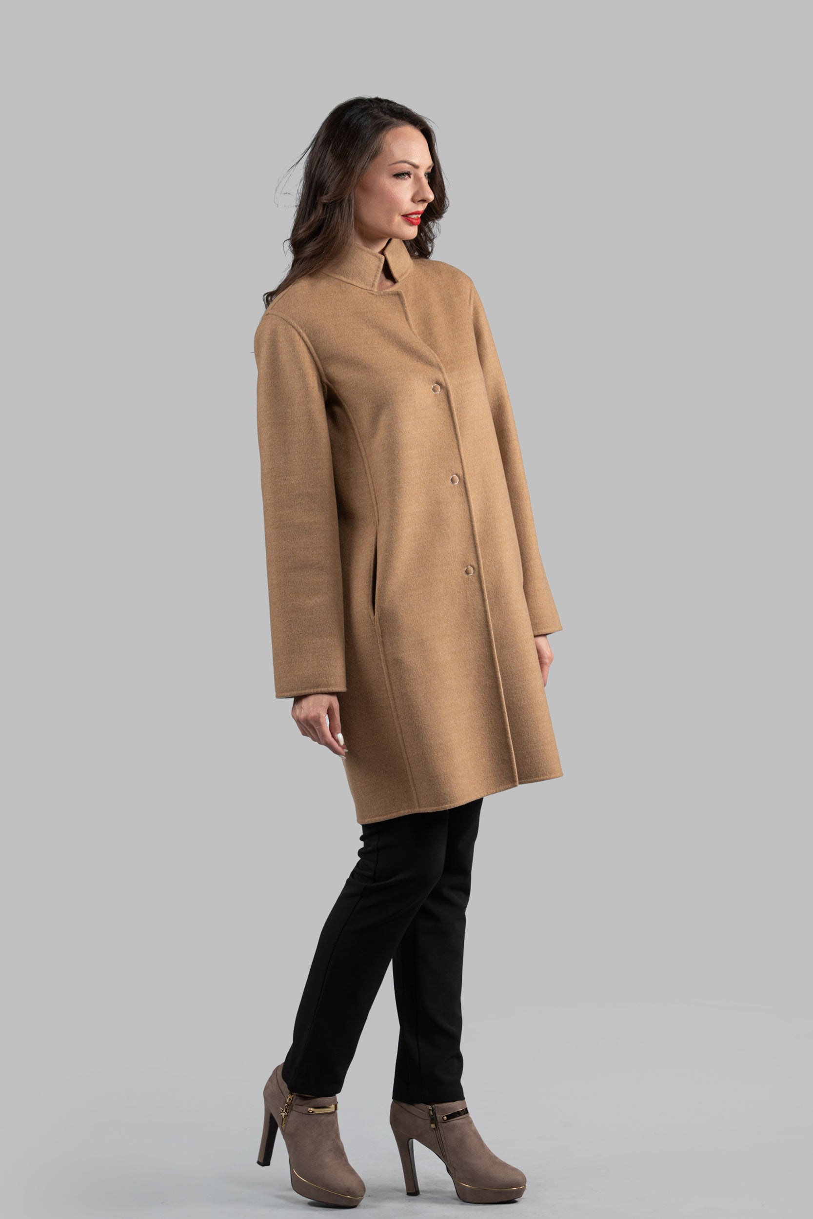 Beige Cashmere Half Coat