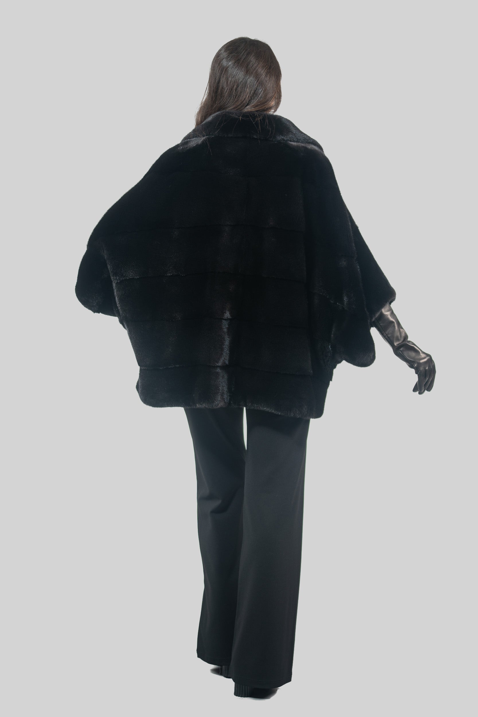 Blackglama Mink Cape with Notch Collar