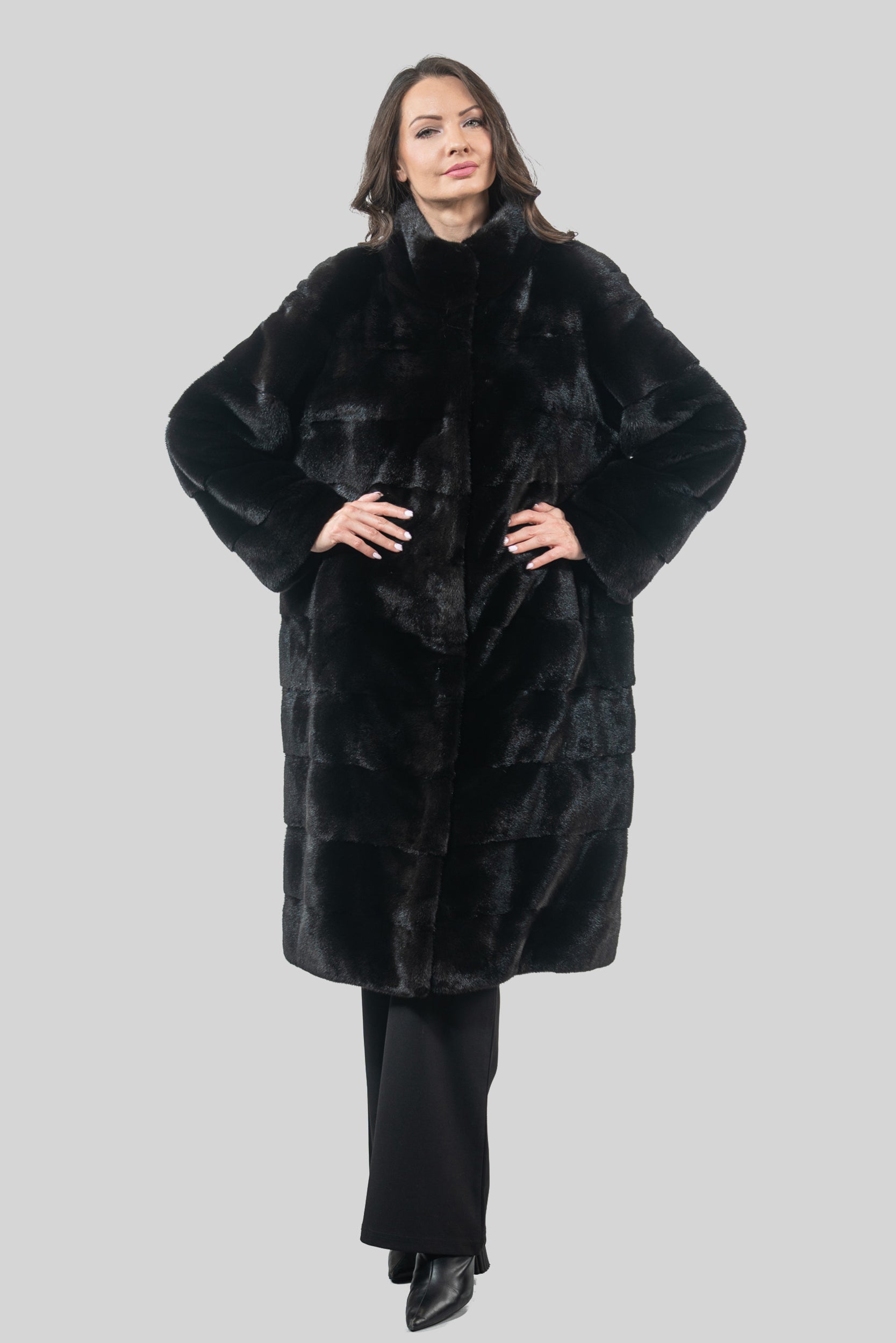 Blackglama Mink Coat with Stand Collar