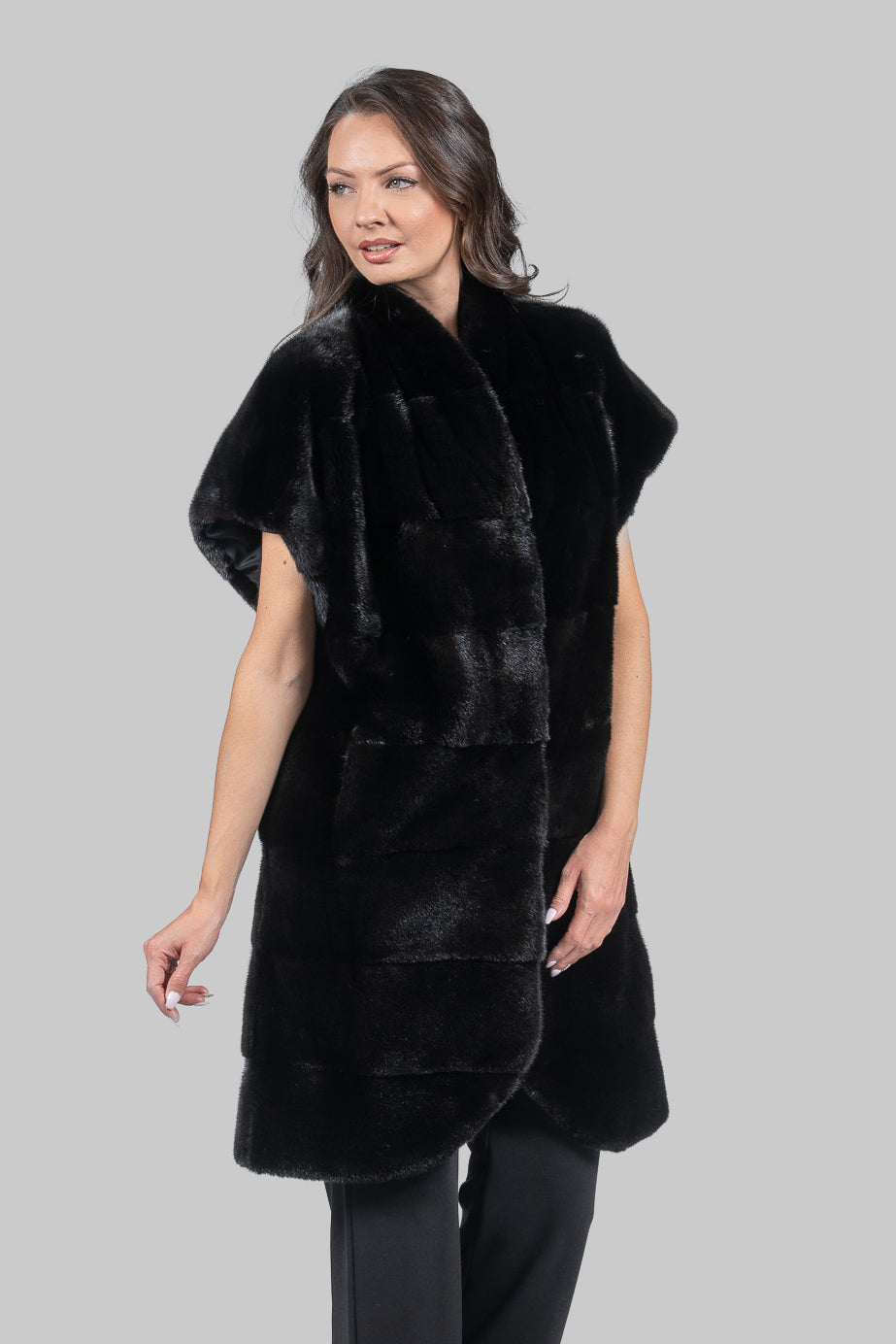 Collarless Blackglama Mink Vest