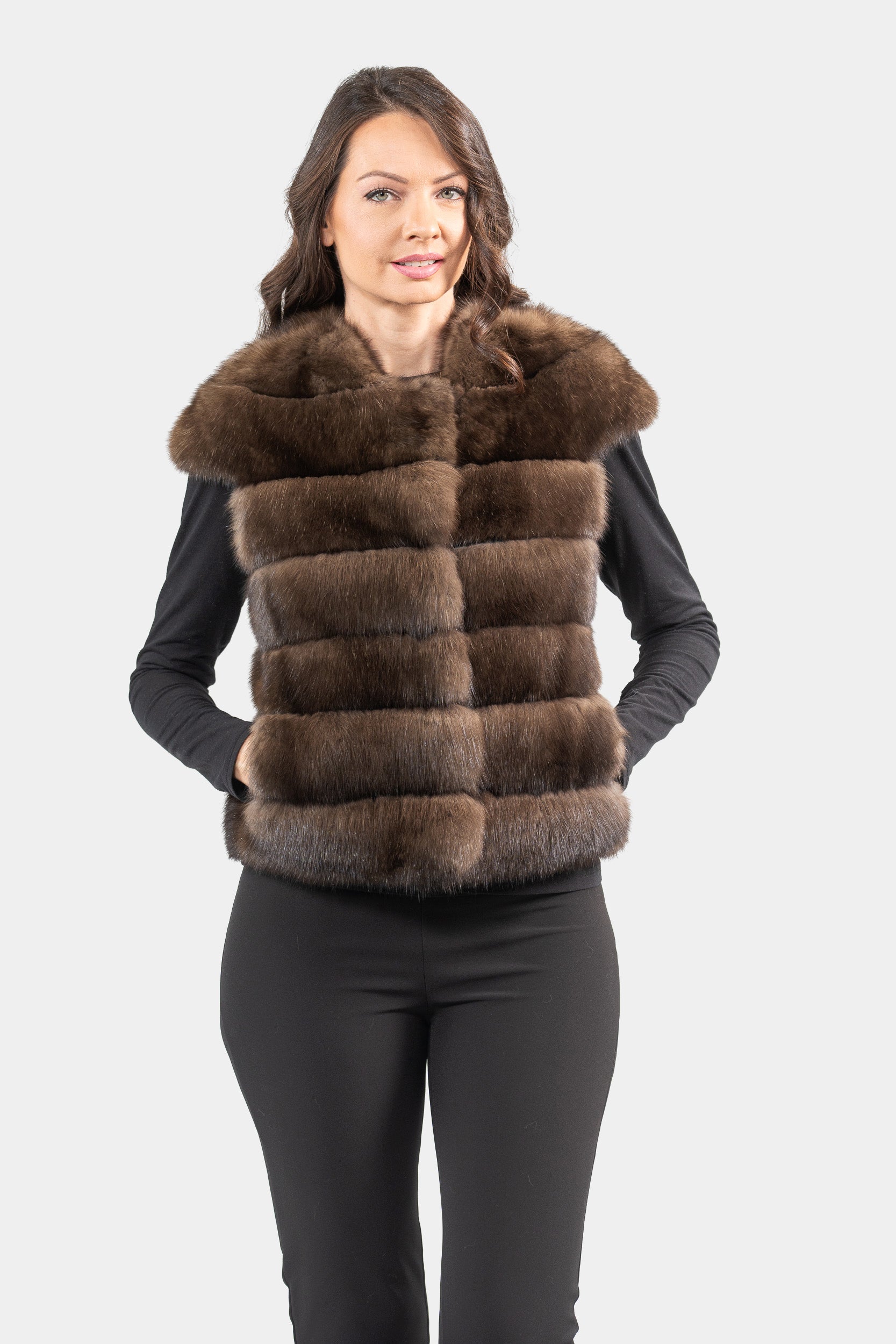 Dark Russian Sable Short Vest