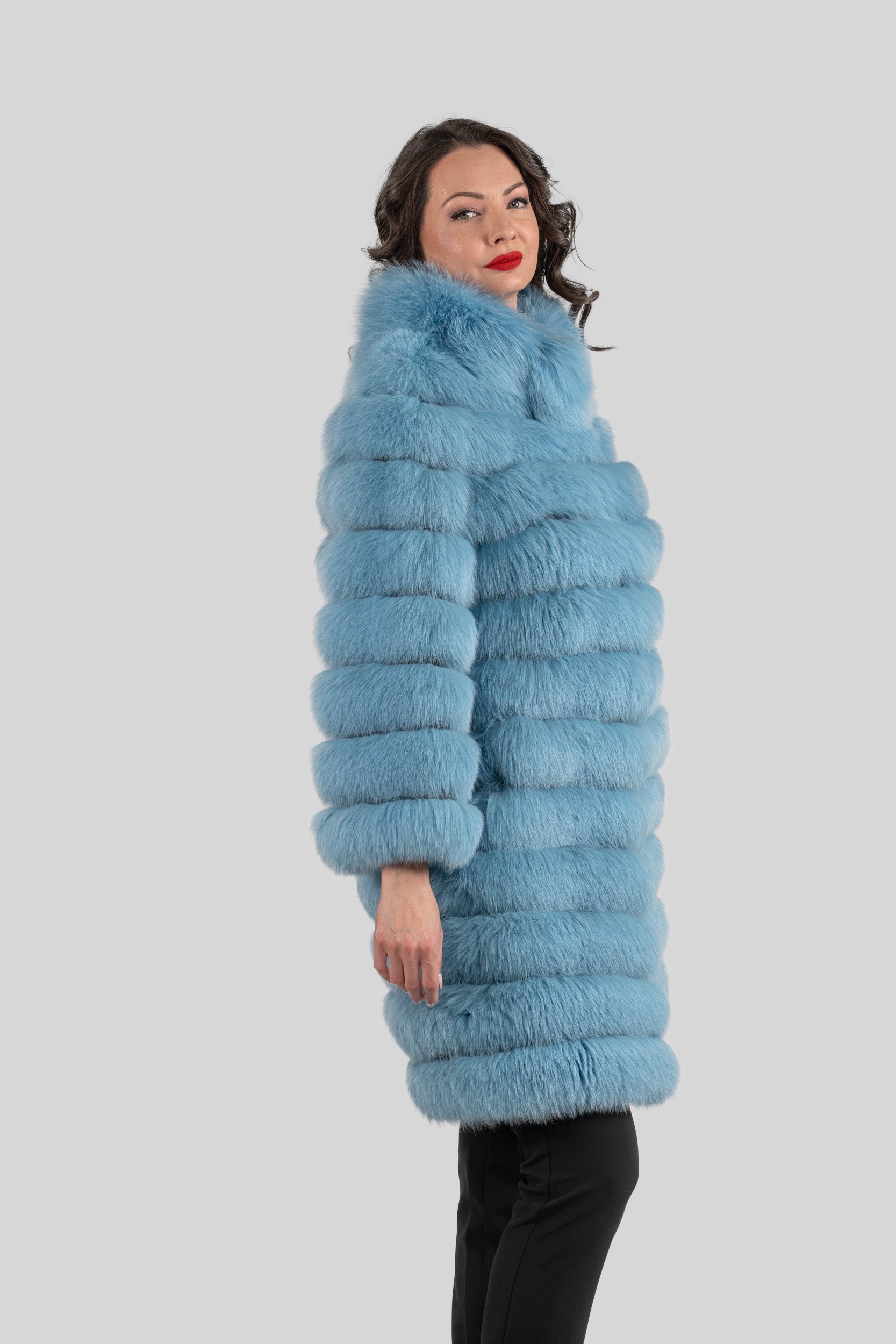 Blue Sky Full-Length Fox Fur Coat