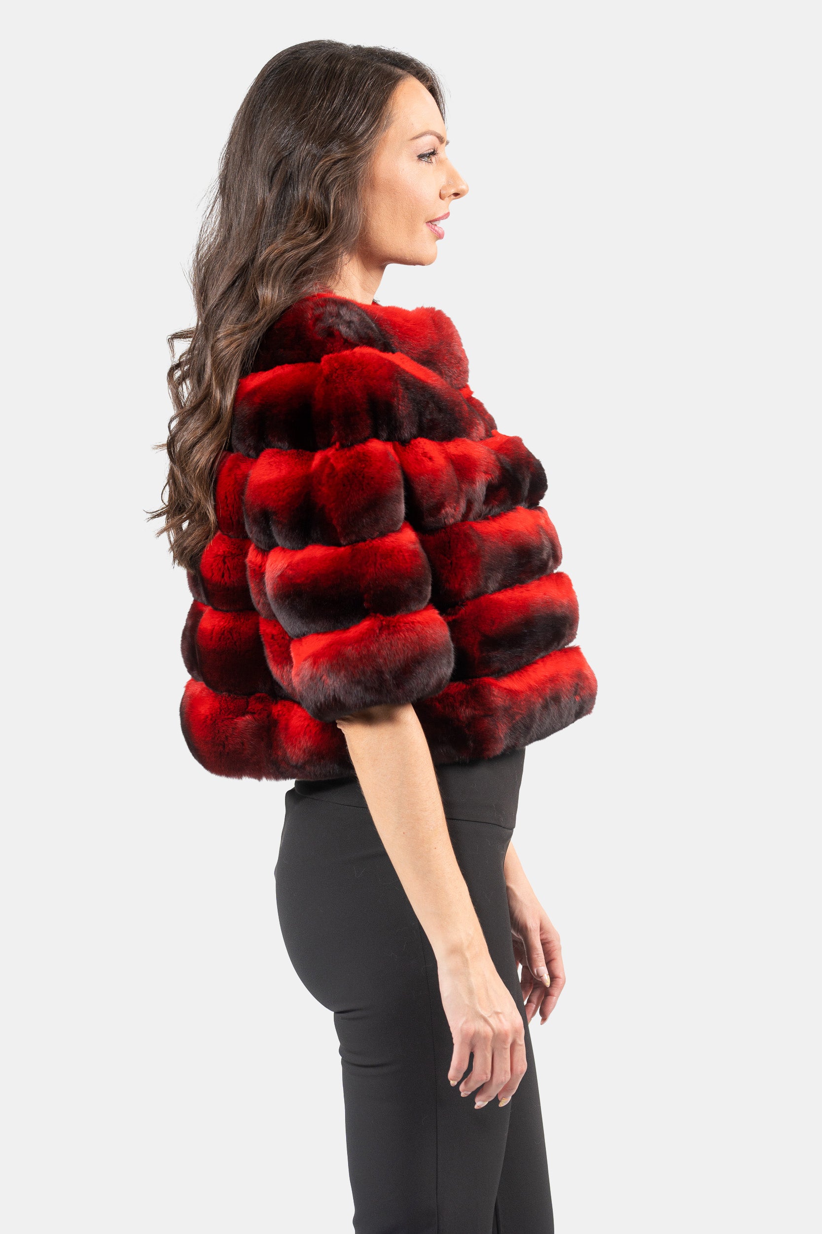 Red Chinchilla Short Jacket