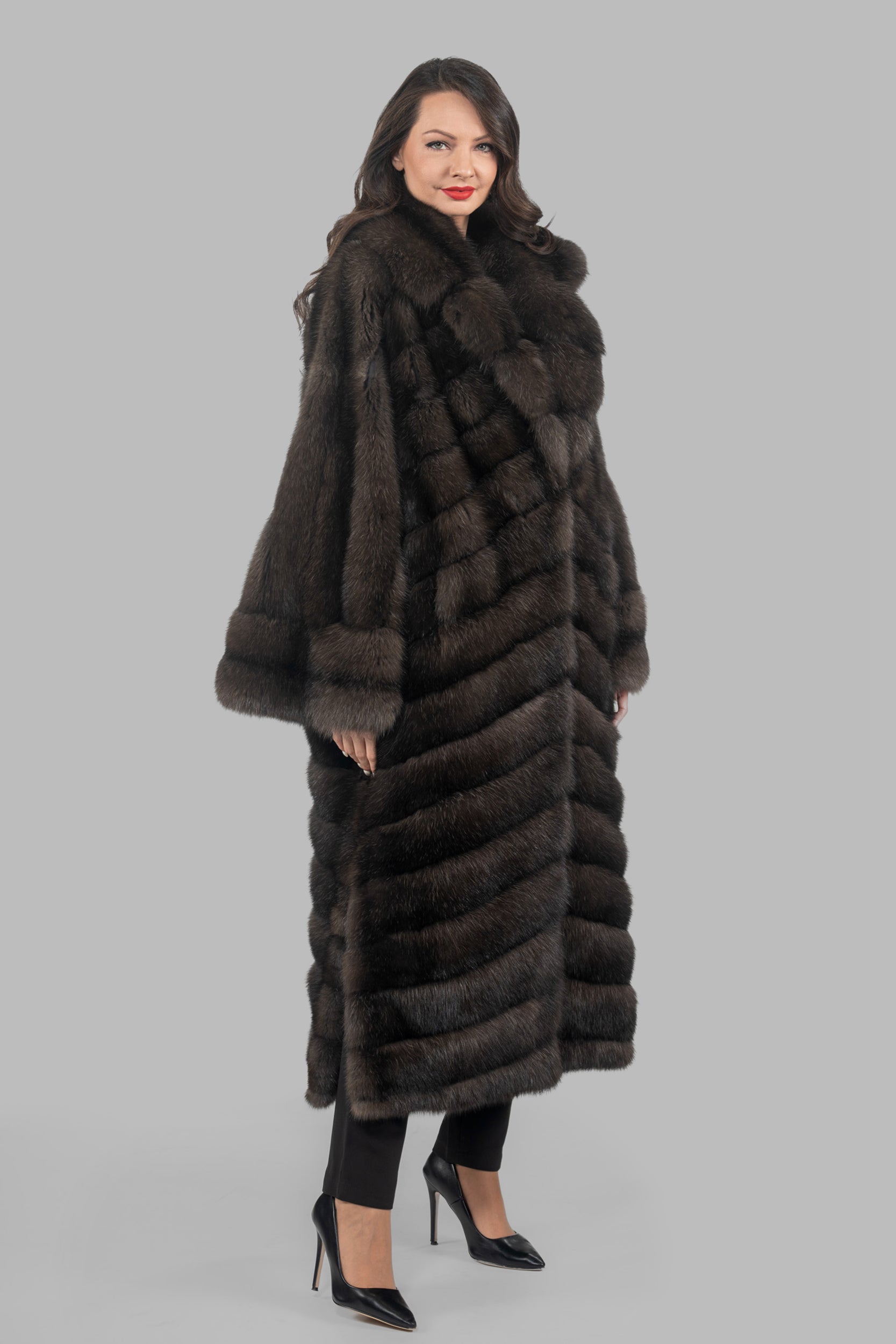 Dark Russian Sable Coat with Let Out Sleeves