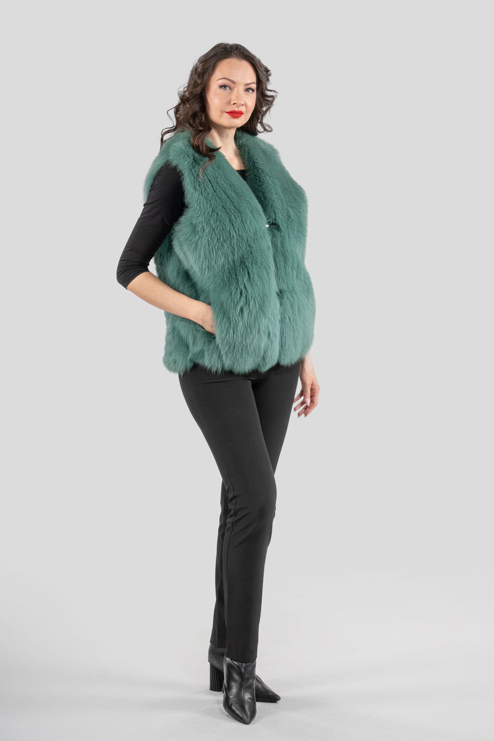 Blue Frost Fox Fur Vest