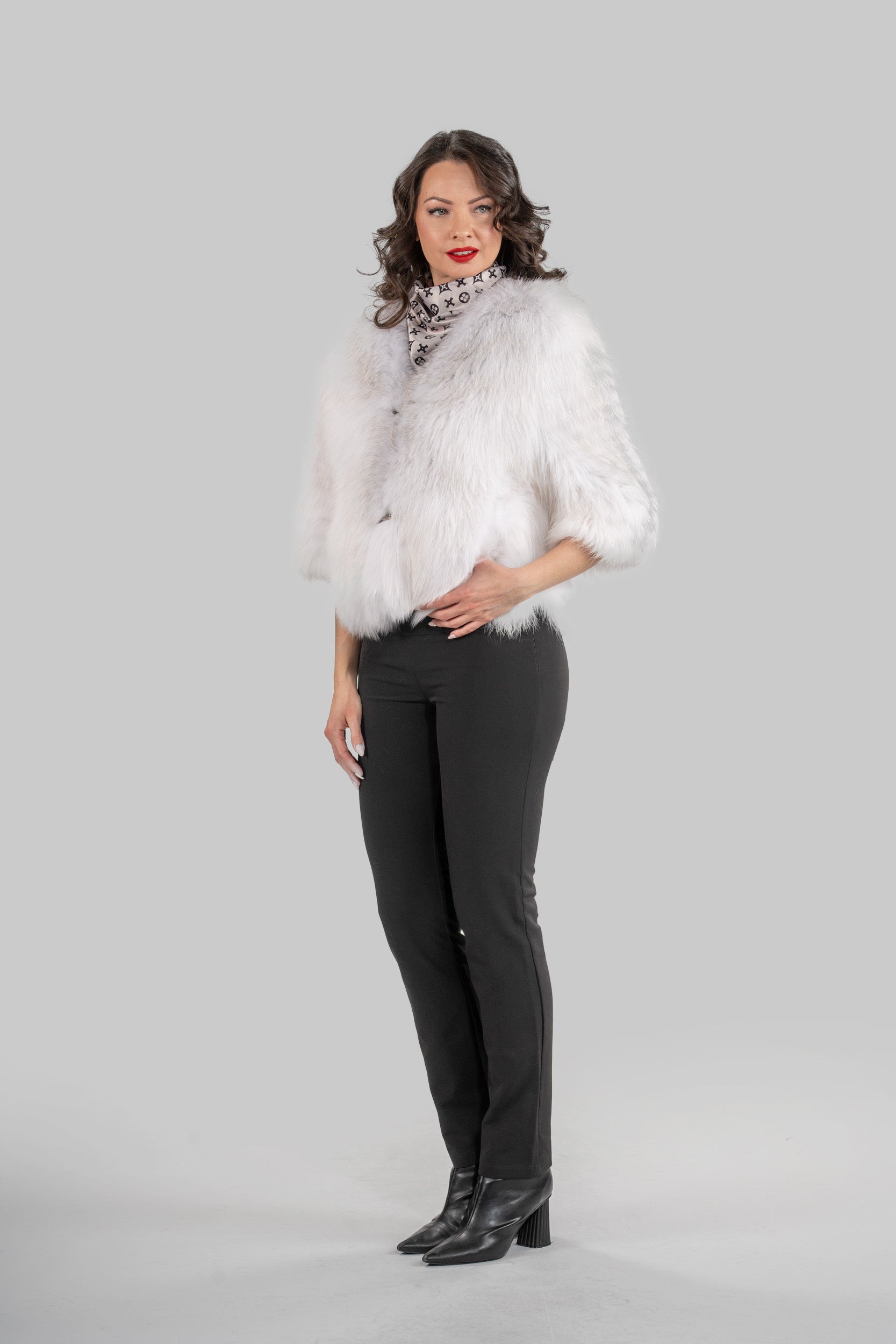 Arctic Marble Fox Fur Jacket