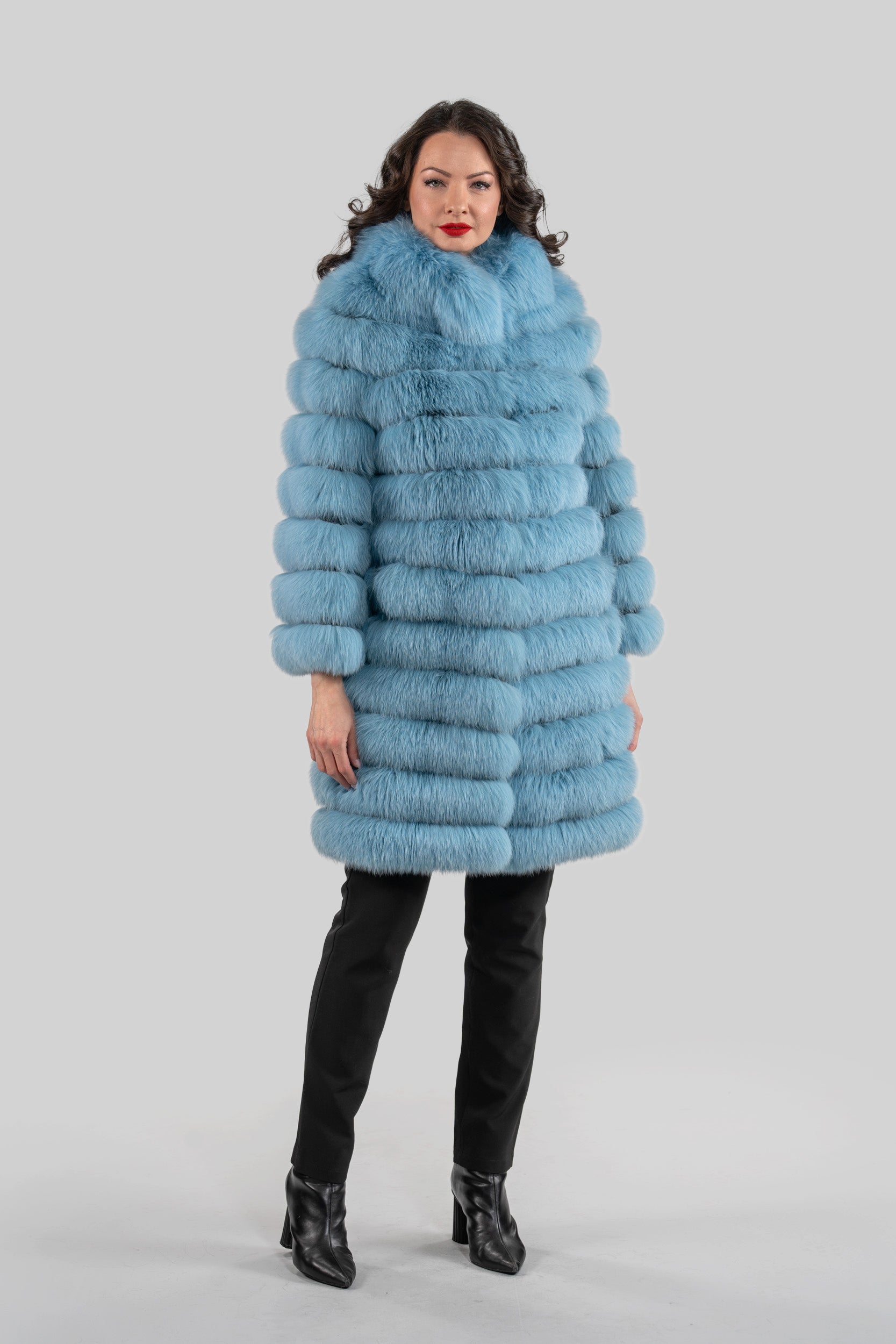 Blue Sky Full-Length Fox Fur Coat