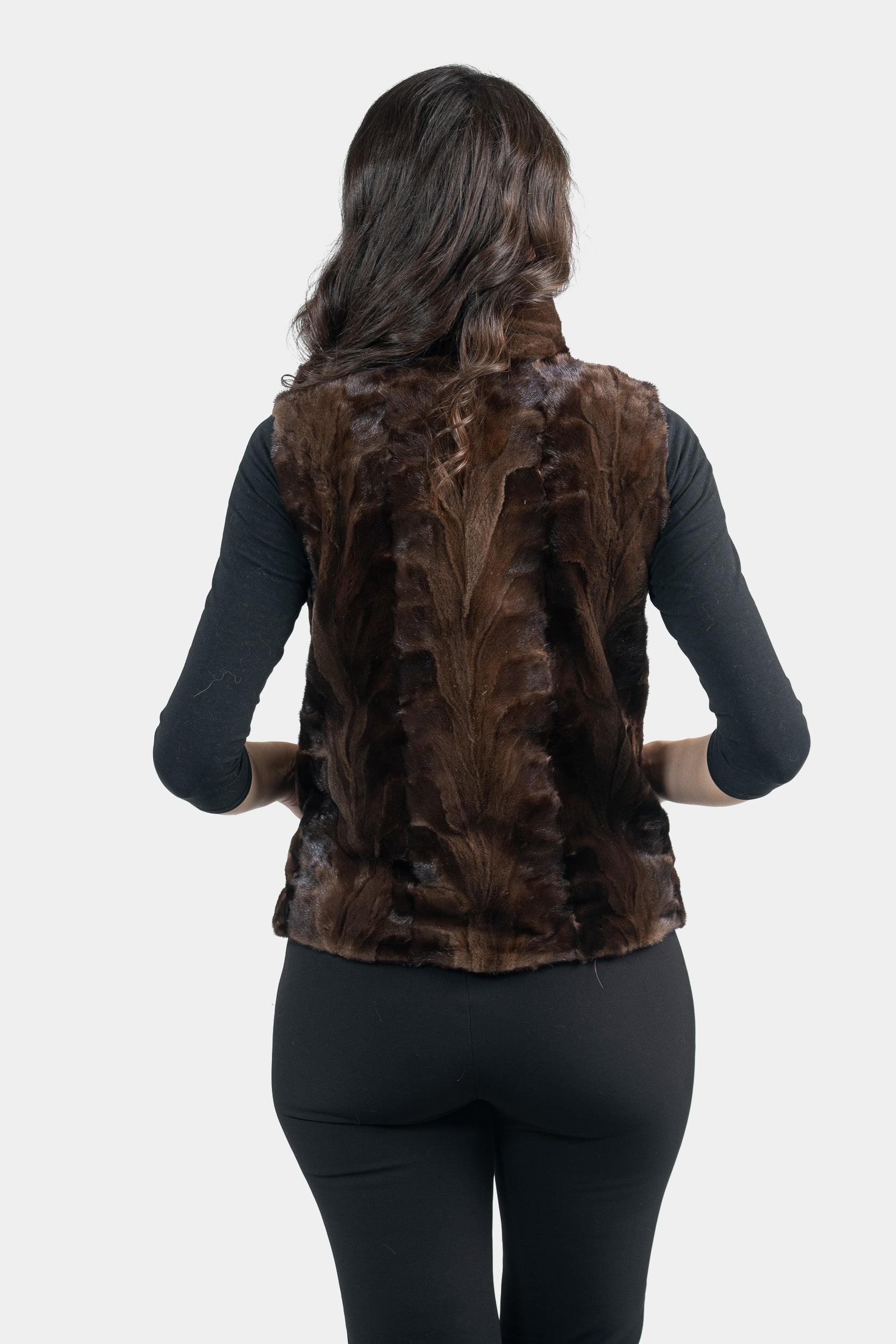 Demi-Brown Mink Pieced Vest